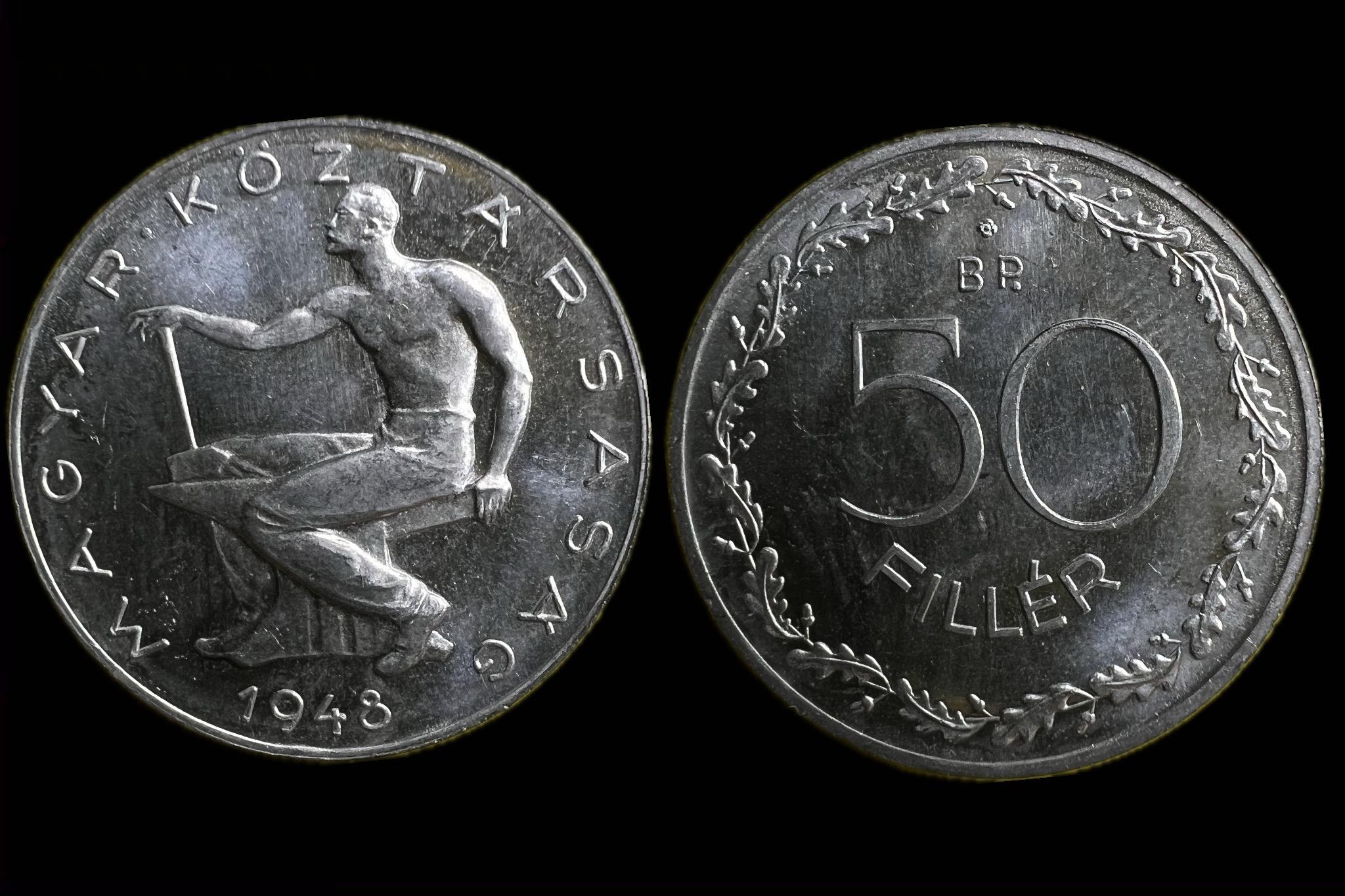 50 fillér (1948) ARTEX Adamo F5 aUNC 