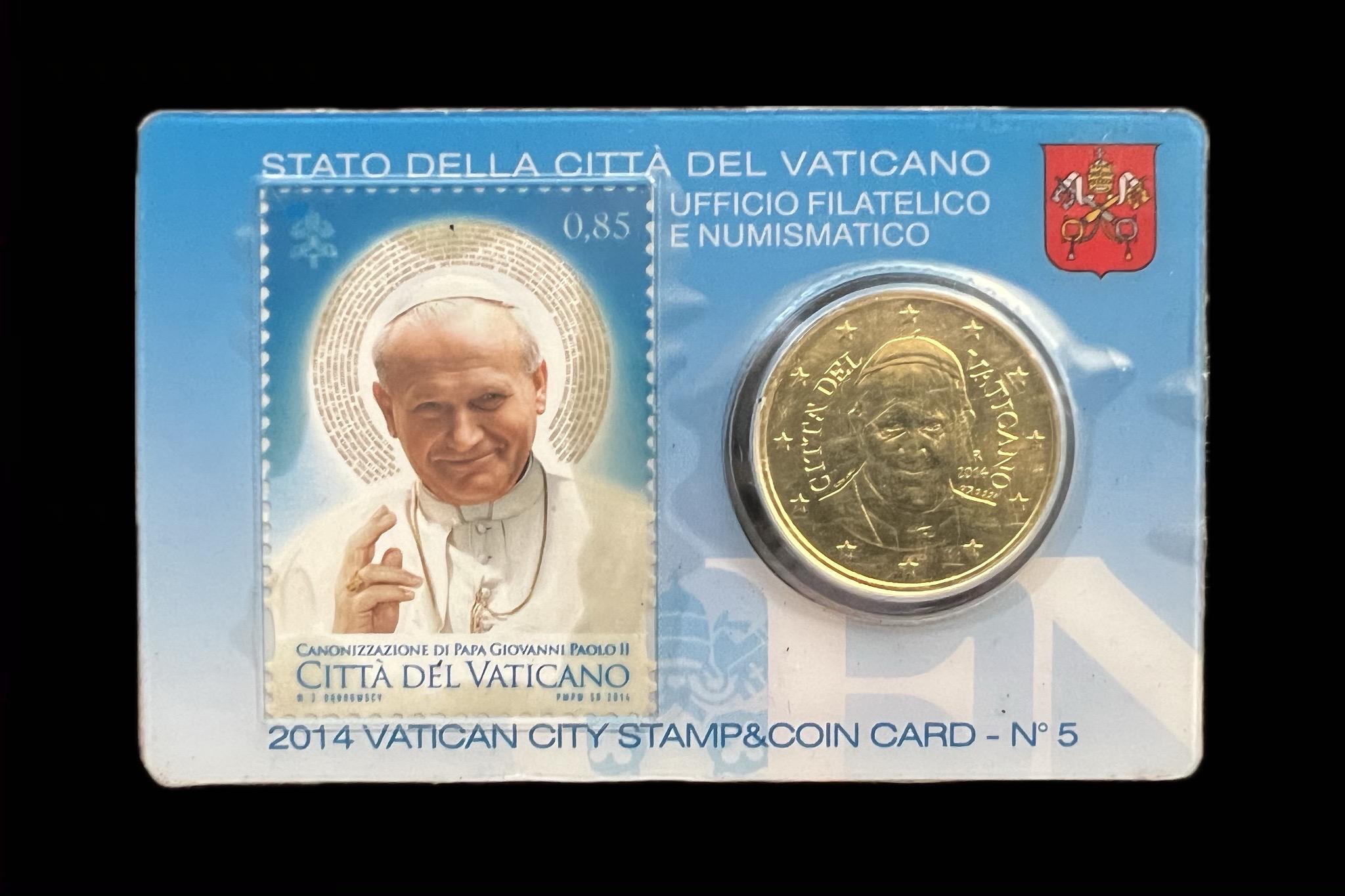 50 cent Vatikán 2014 hivatalos érmekártya No. 5 (BU) 