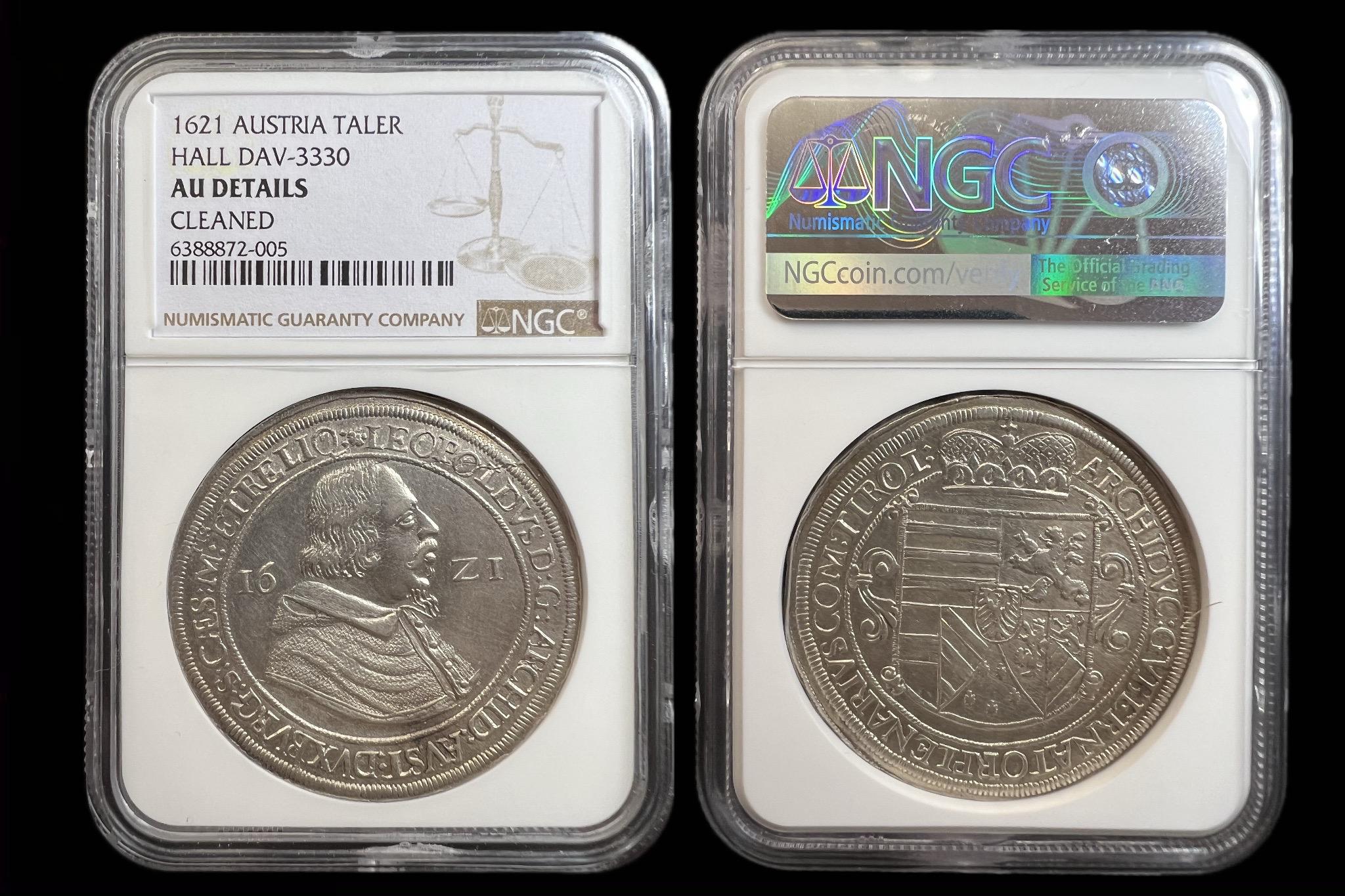 V. Lipót Tallér (1621) Hall NGC UNC Dav3330 