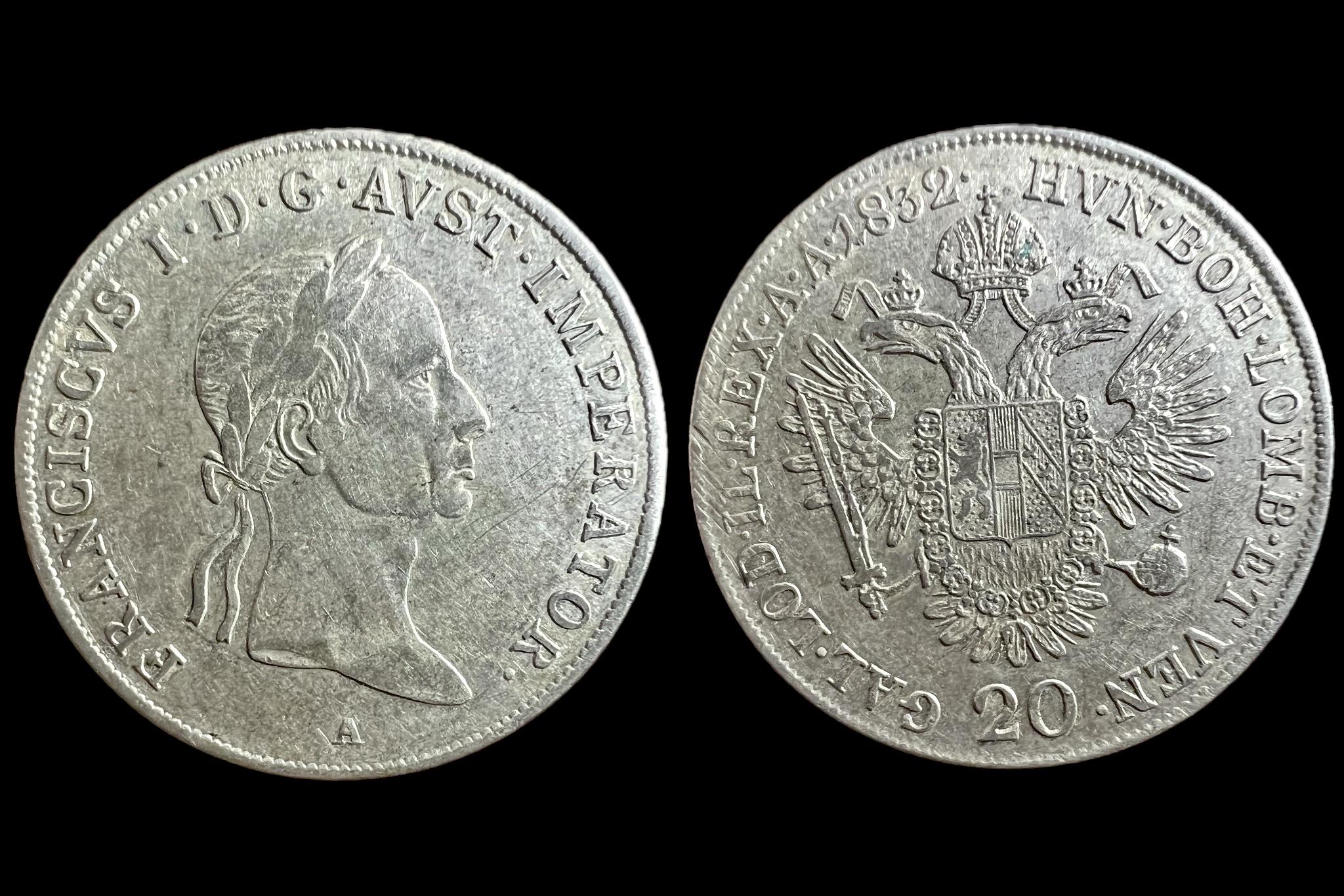 Ferenc 20 Kreutzer (1832)A KM 2147