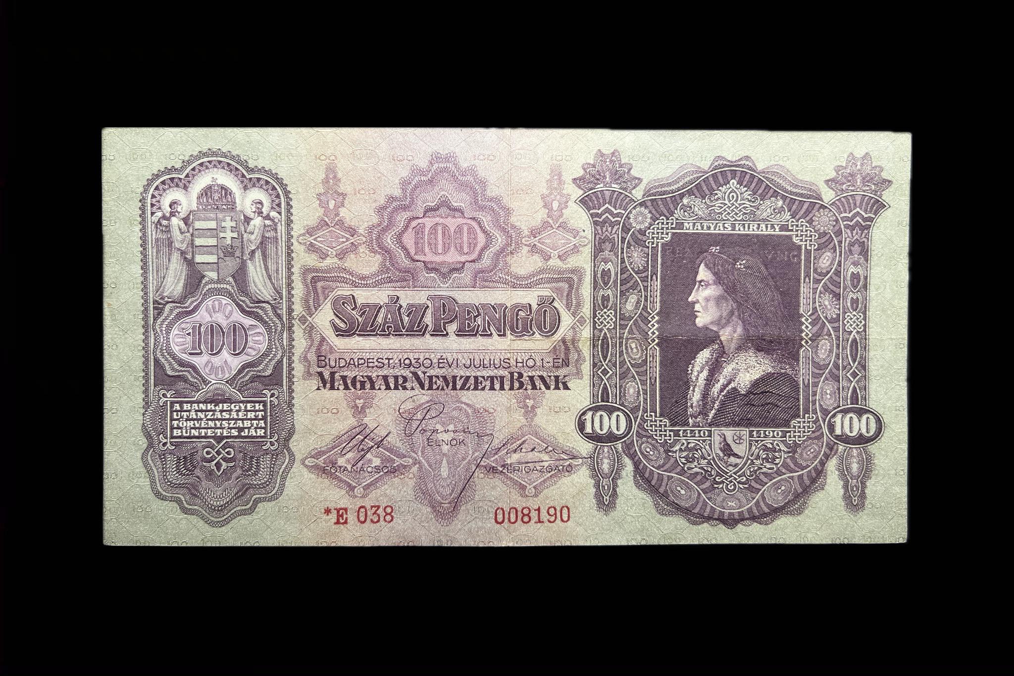 100 Pengő (1930) csillagos Adamo P17A EF 