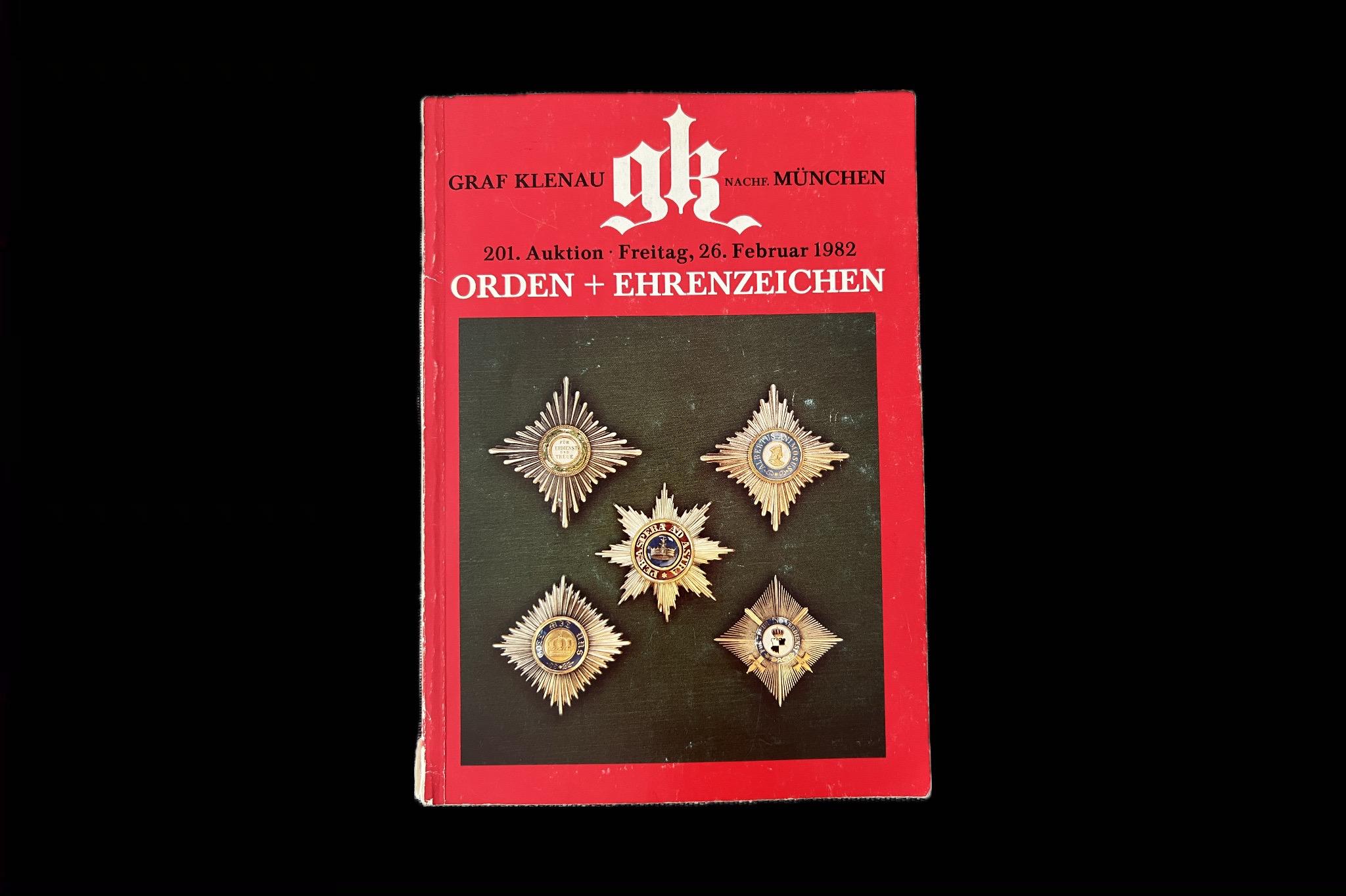 Graf Klenau Nachf: Orden + Ehrenzeichen 201. Auktion 1982.