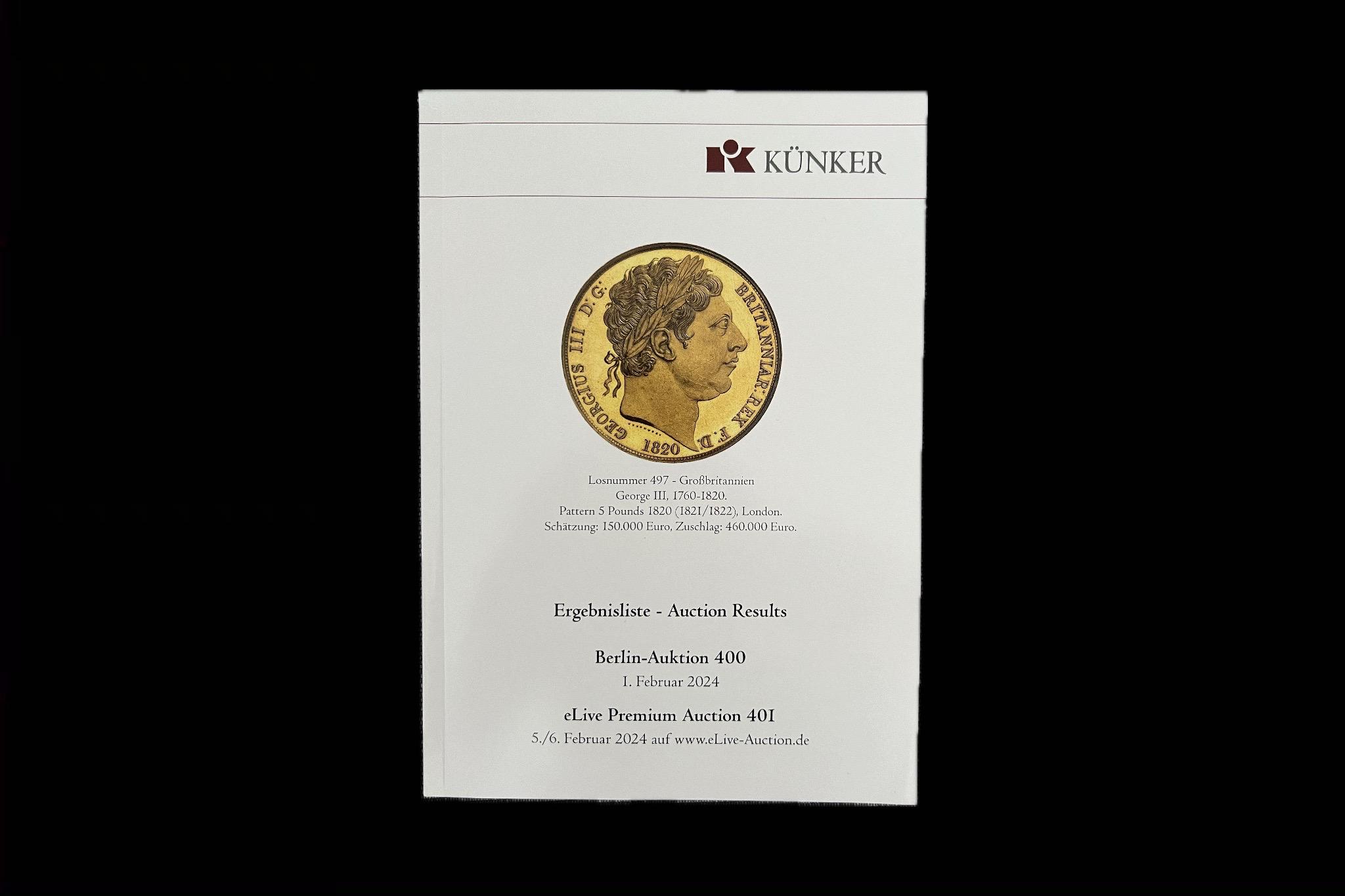 Künker Ergebnisliste - Auction Results Berlin-Auktion 400 2024	