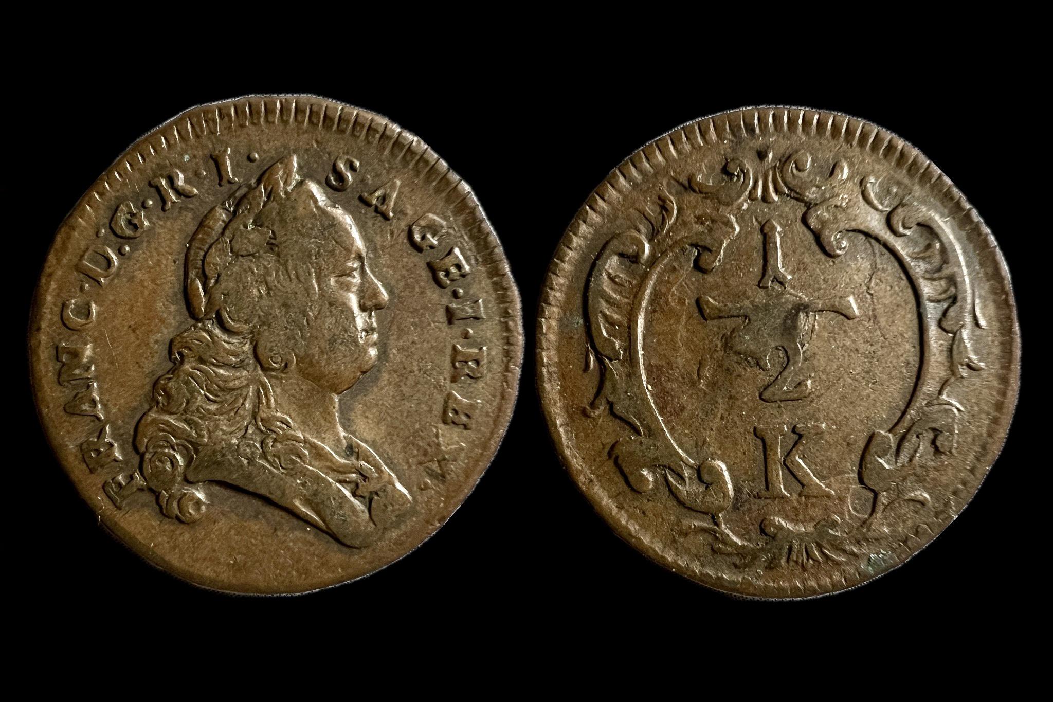 Lotharingiai Ferenc (1760-1764)1/2 Krajcár KM2006