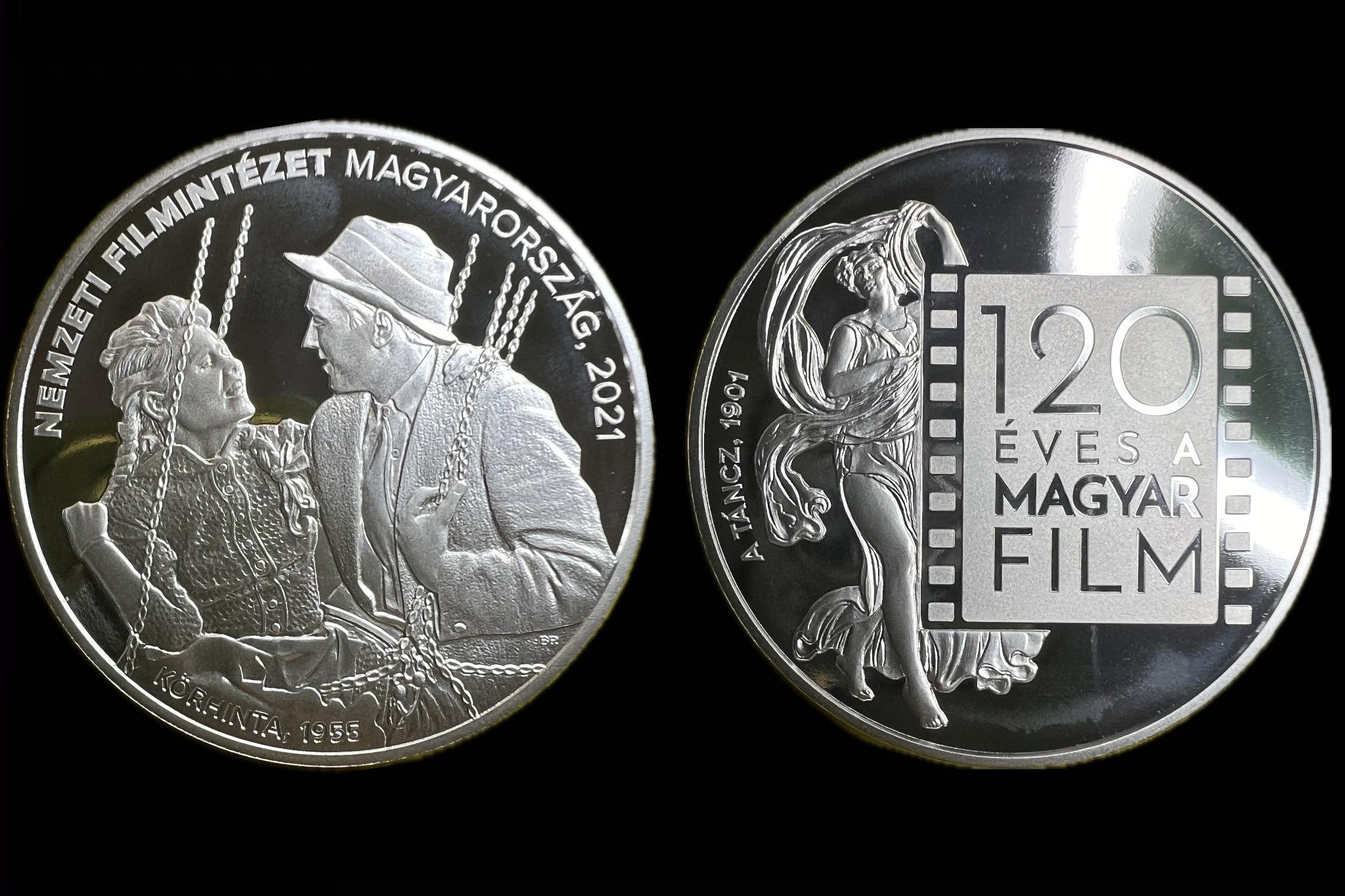 120 éves a magyar film ezüstözött emlékérme Proof tükörveret UNC