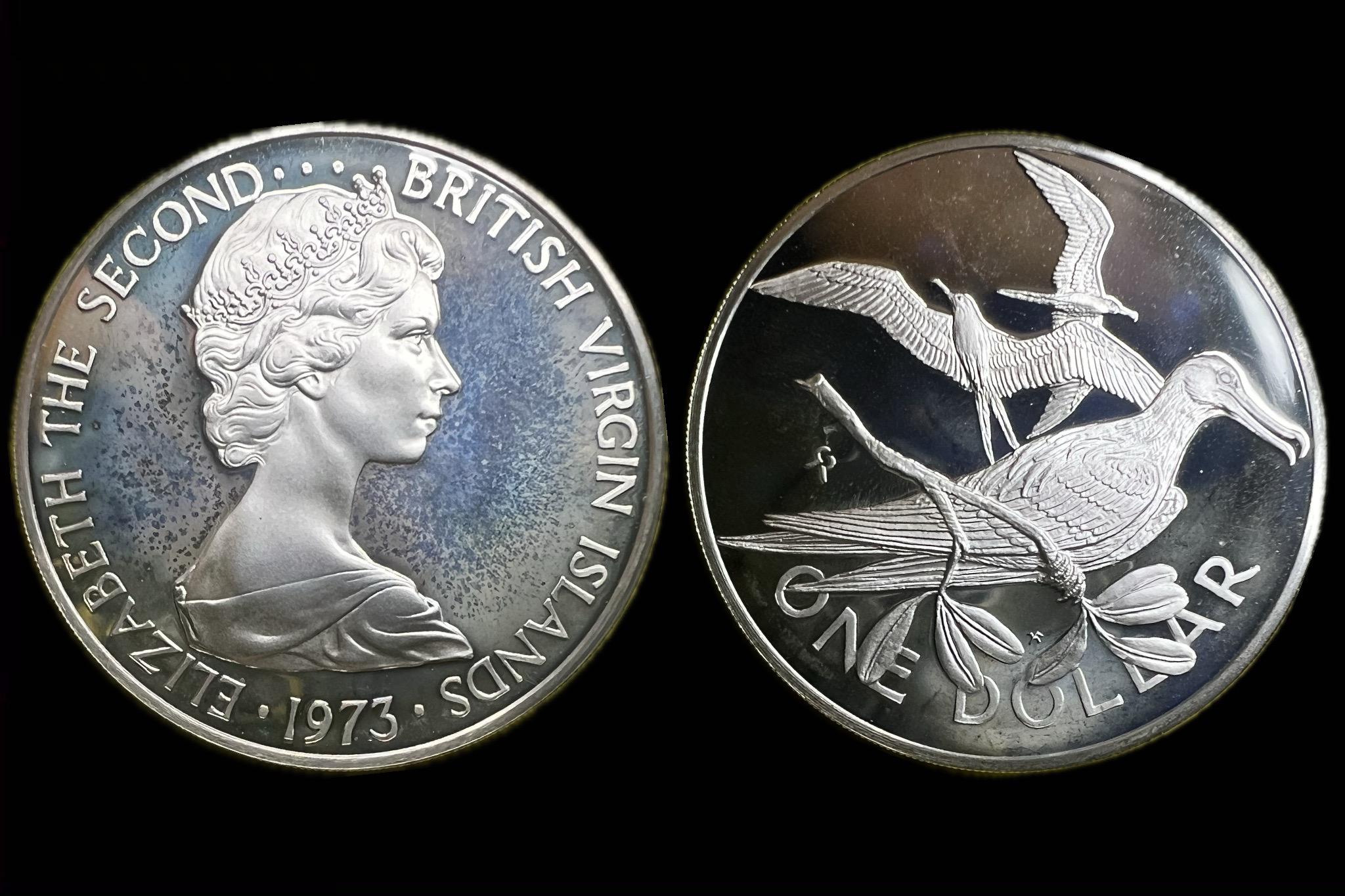 II.Elizabeth (British Virgin Island) 1 Dollar (1973)Proof UNC KM6a 