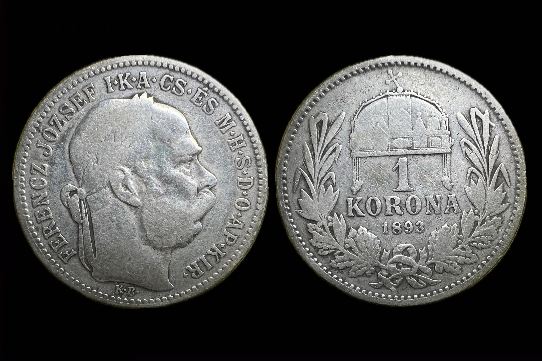 Franz Joseph 1 Korona (1893) Adamo K5 