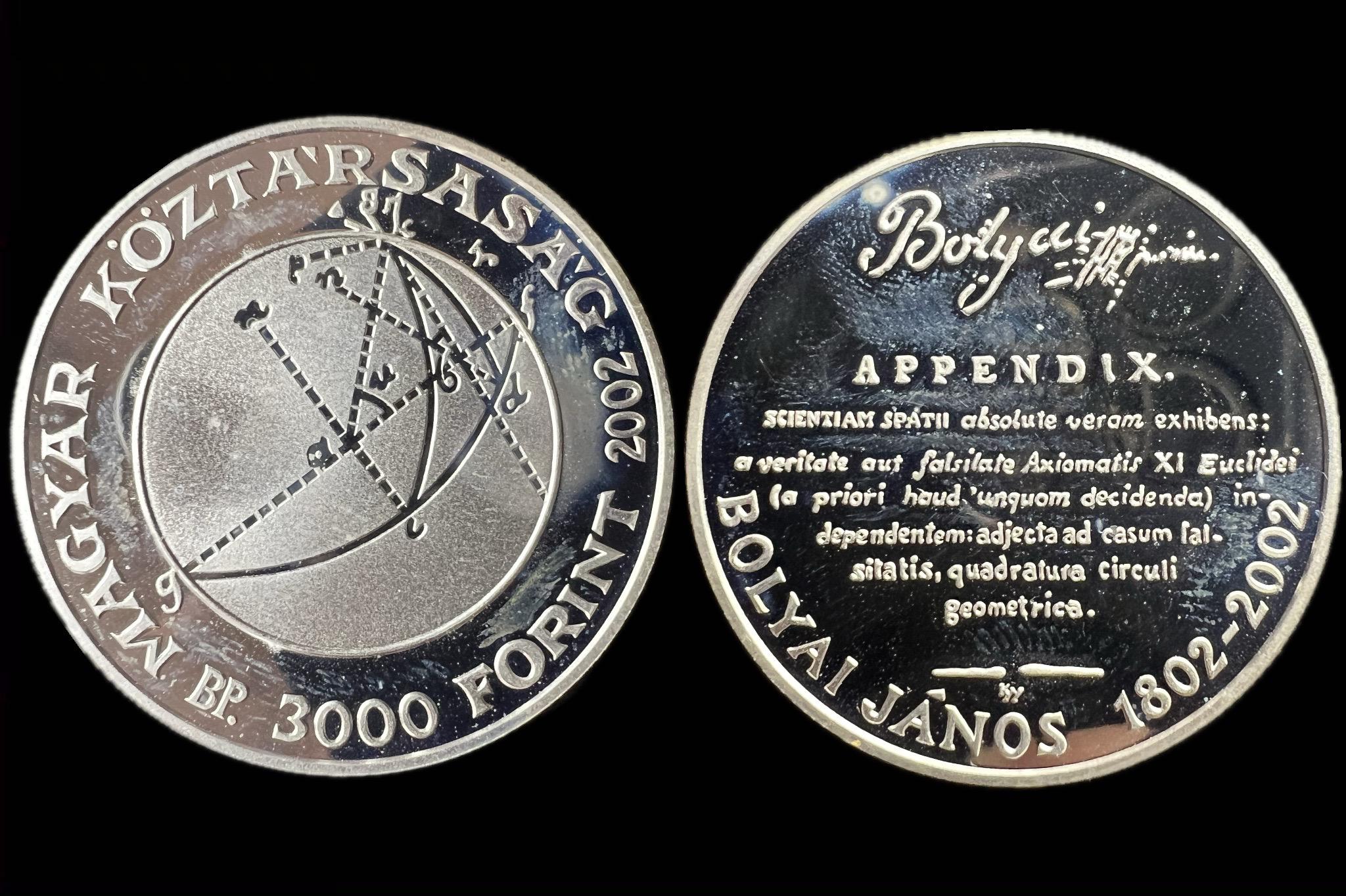 2002 Bolyai János 3000 PP Forint 