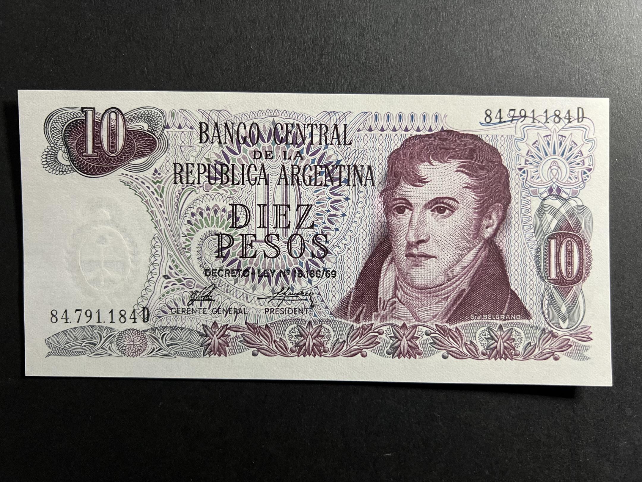 Argentína 10 Pesos 1973-1976 UNC 