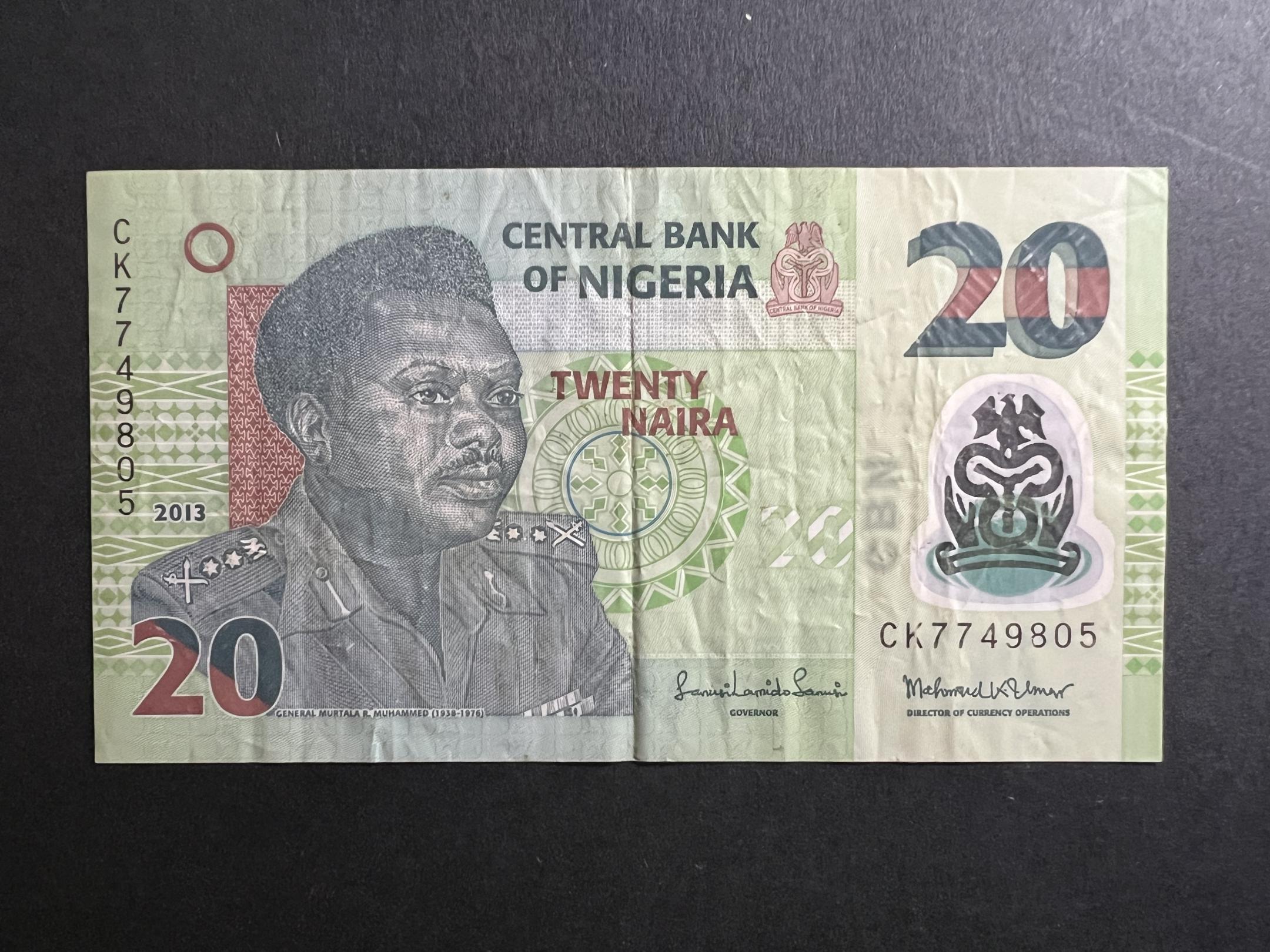 Nigéria 20 Naira 2013 VF 