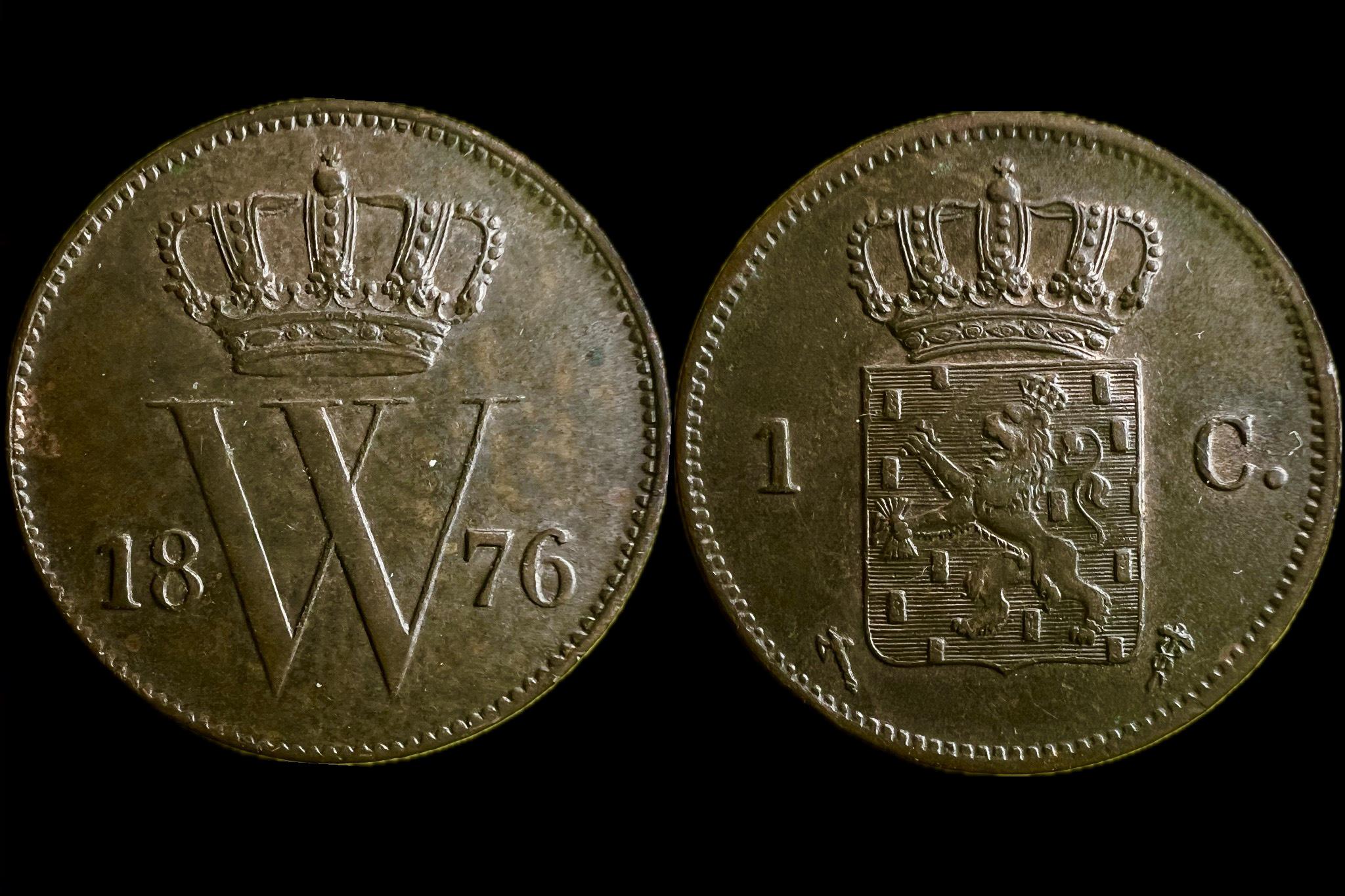 III. Wilhelm 1 Cent (1876)Hollandia KM100