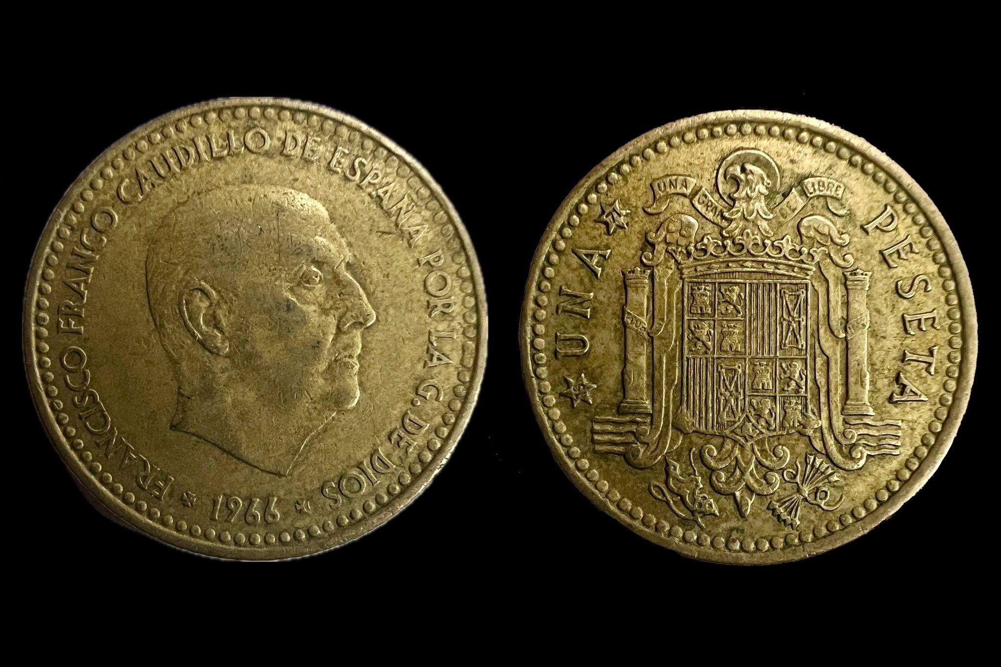 Spanyolország 1 Peseta 1966 KM33 