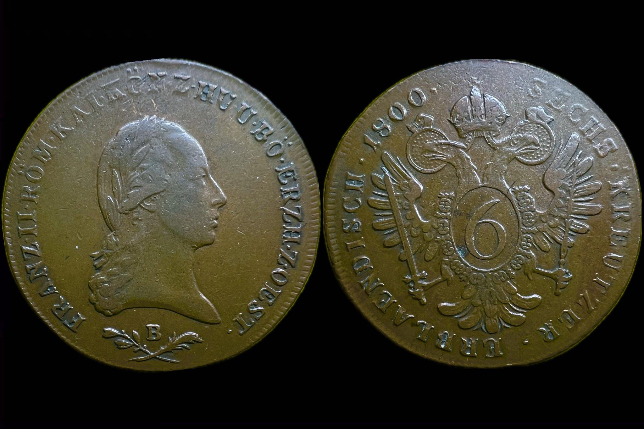 Ferenc 6 krajcár (1800 B) Herinek 1030