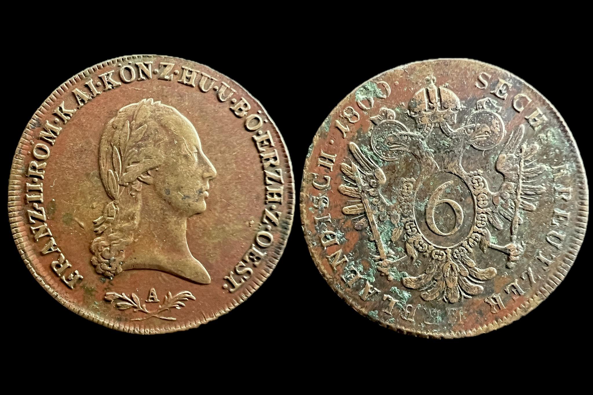 Ferenc 6 krajcár (1800 A) Herinek 1030