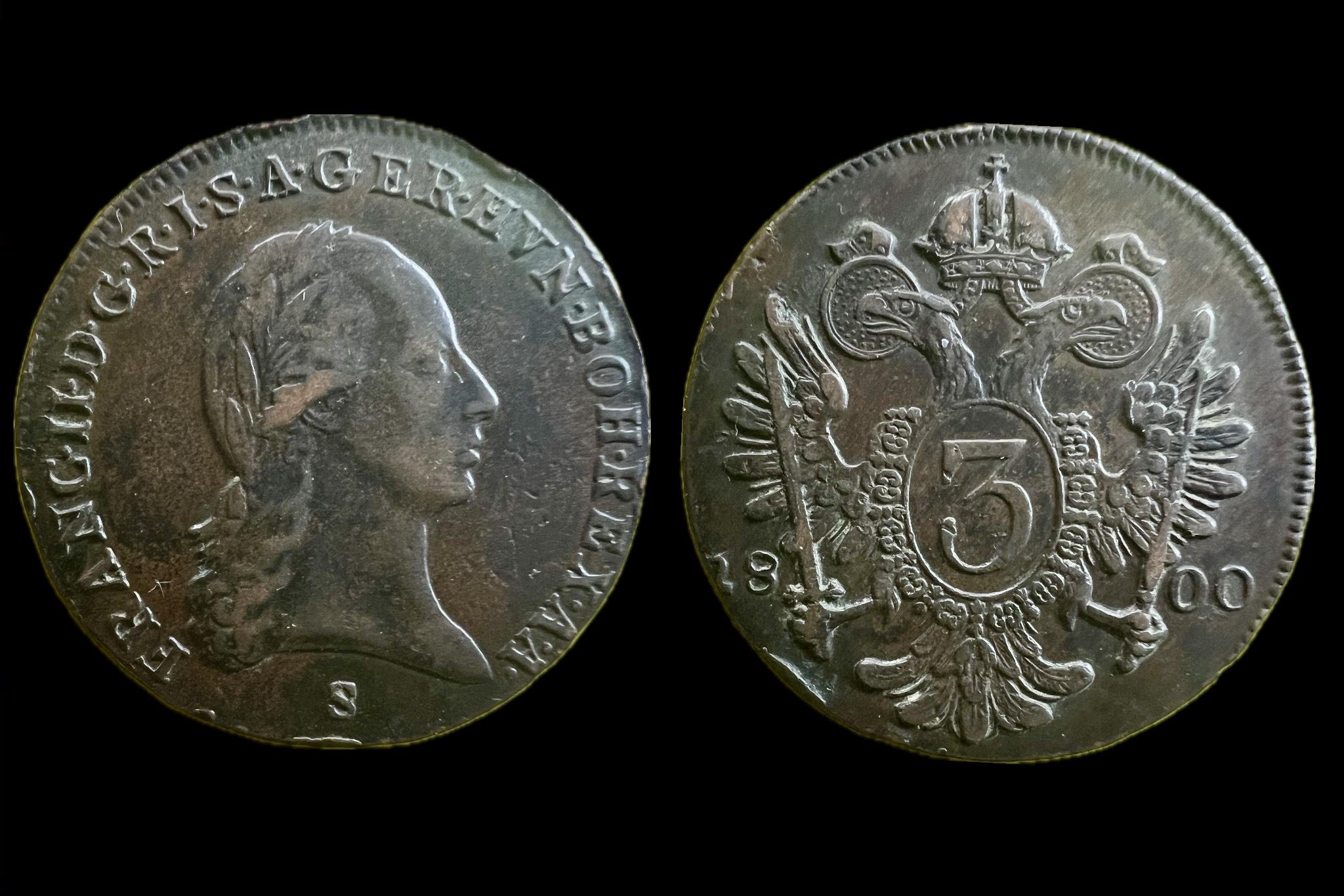 Ferenc 3 krajcár (1800 S) Herinek 1030