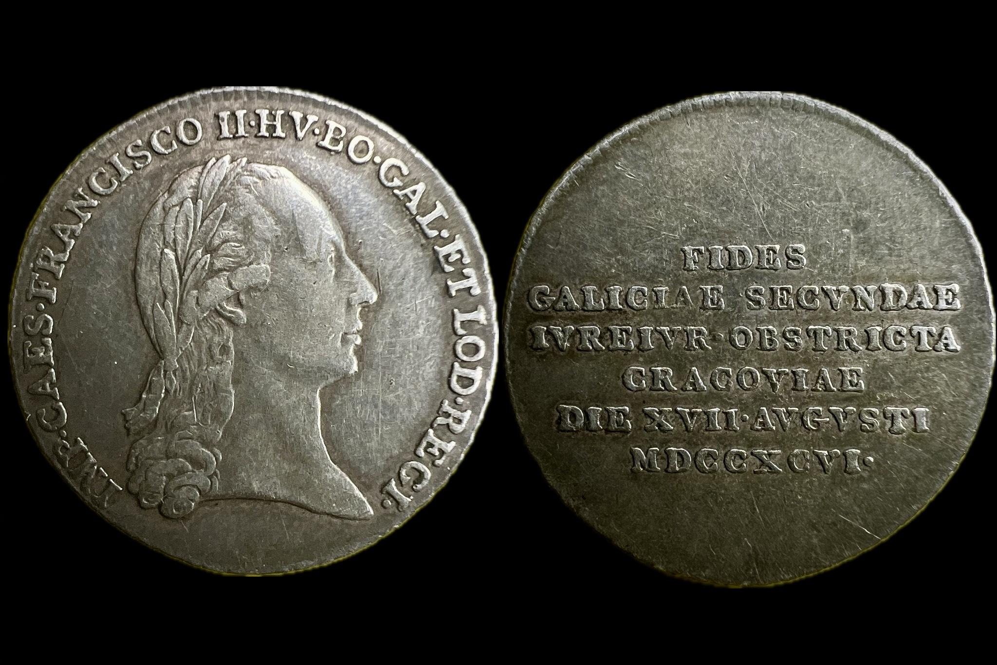 II. Ferenc Galicia és Lodomeria hódolata zseton Krakkó (1796) Hutten-Czapski 4586