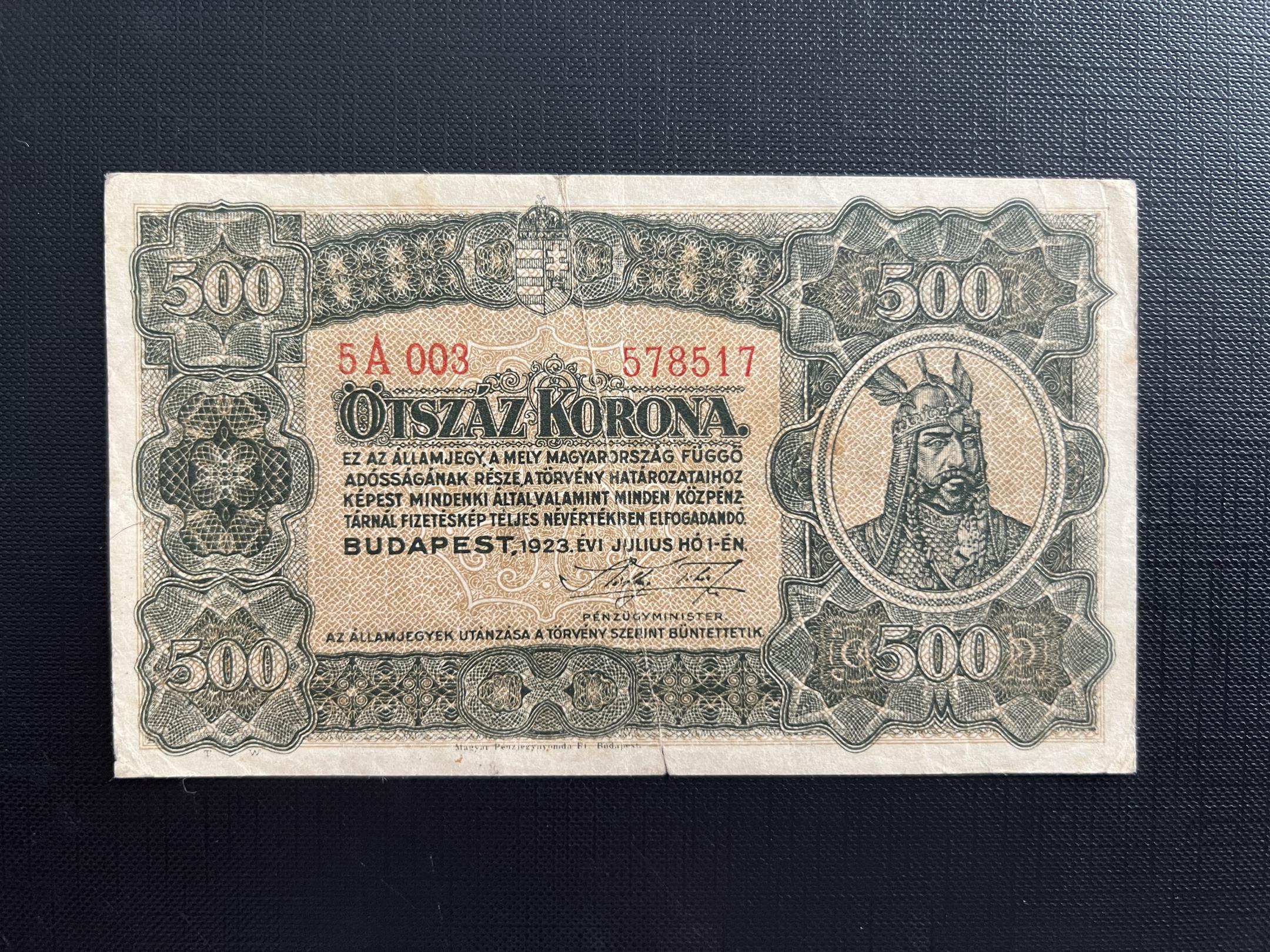 500 Korona 1923 Adamo K34 VF
