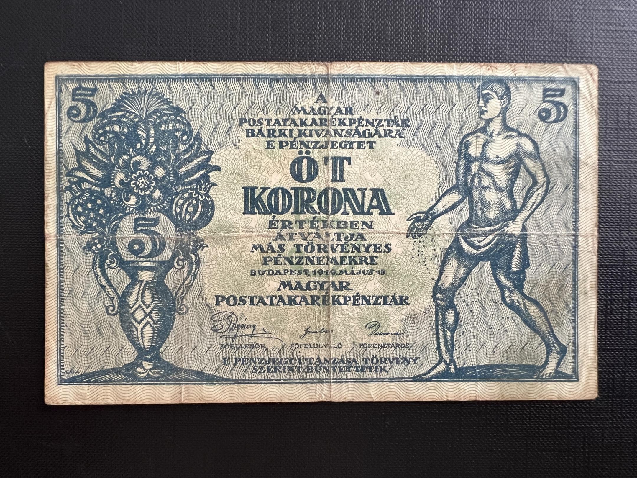 5 Korona (1919) Adamo K8 VF 