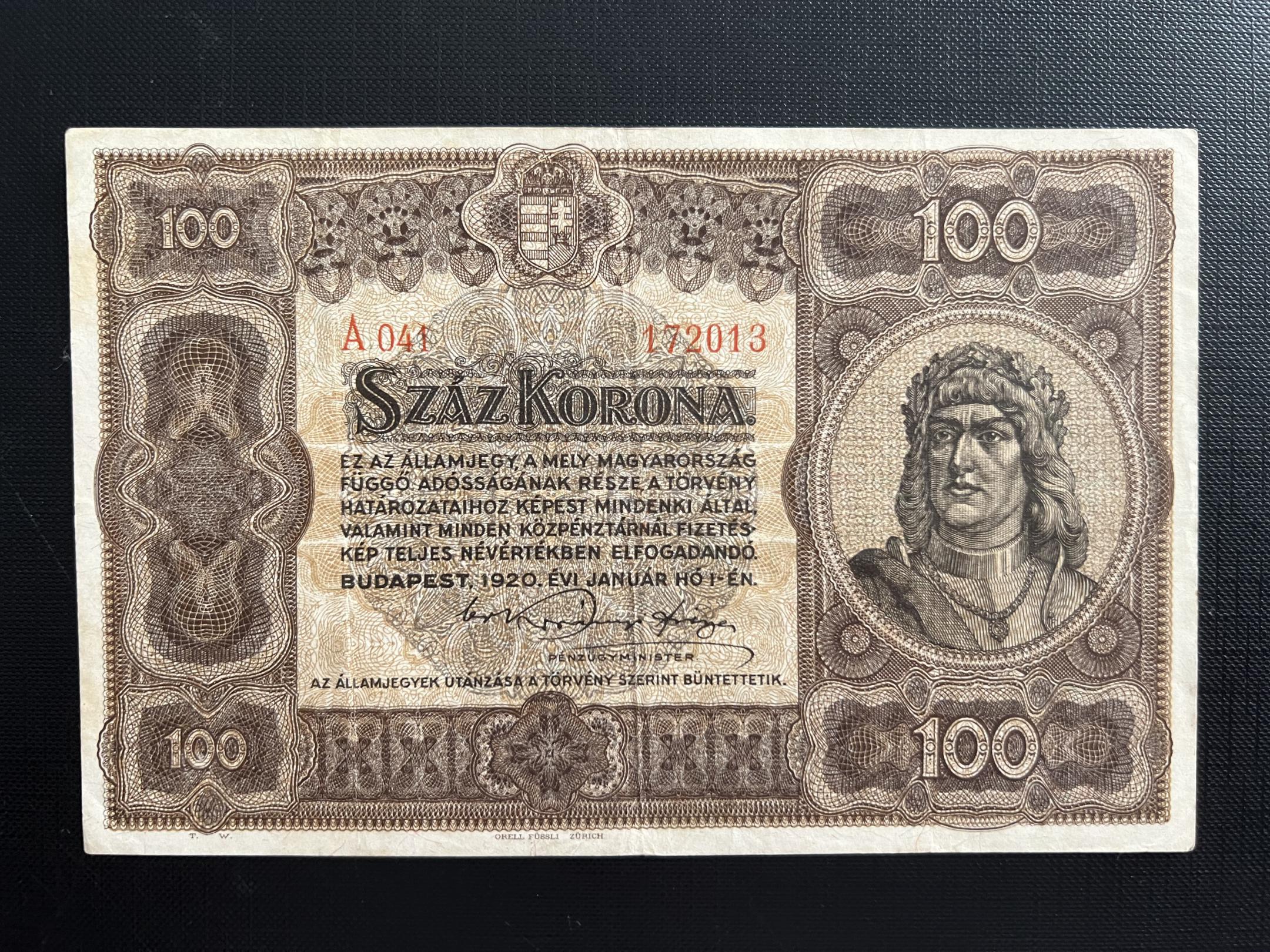 100 Korona 1920A Adamo K29 EF