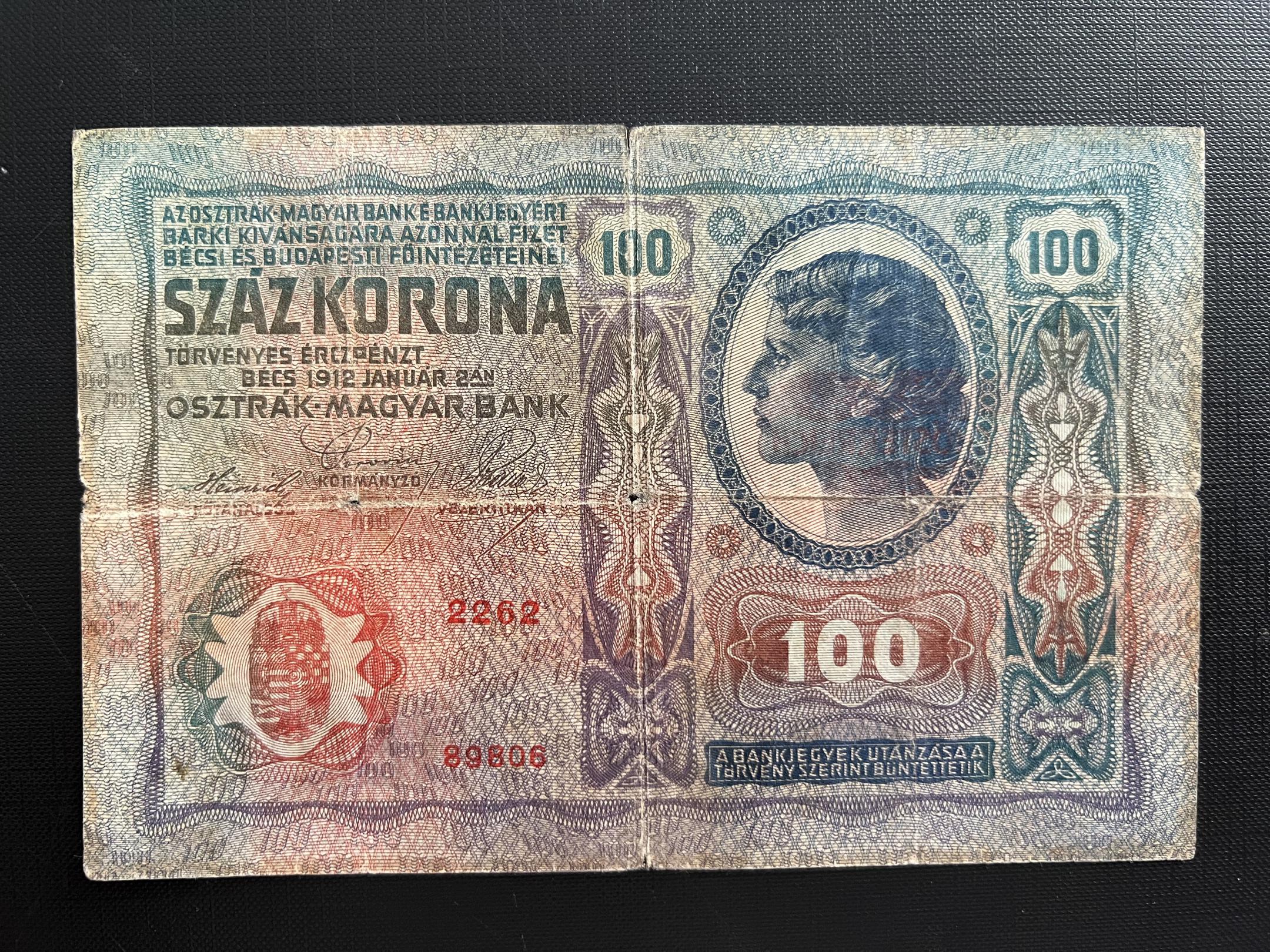 100 Korona 1912 Adamo K28 F