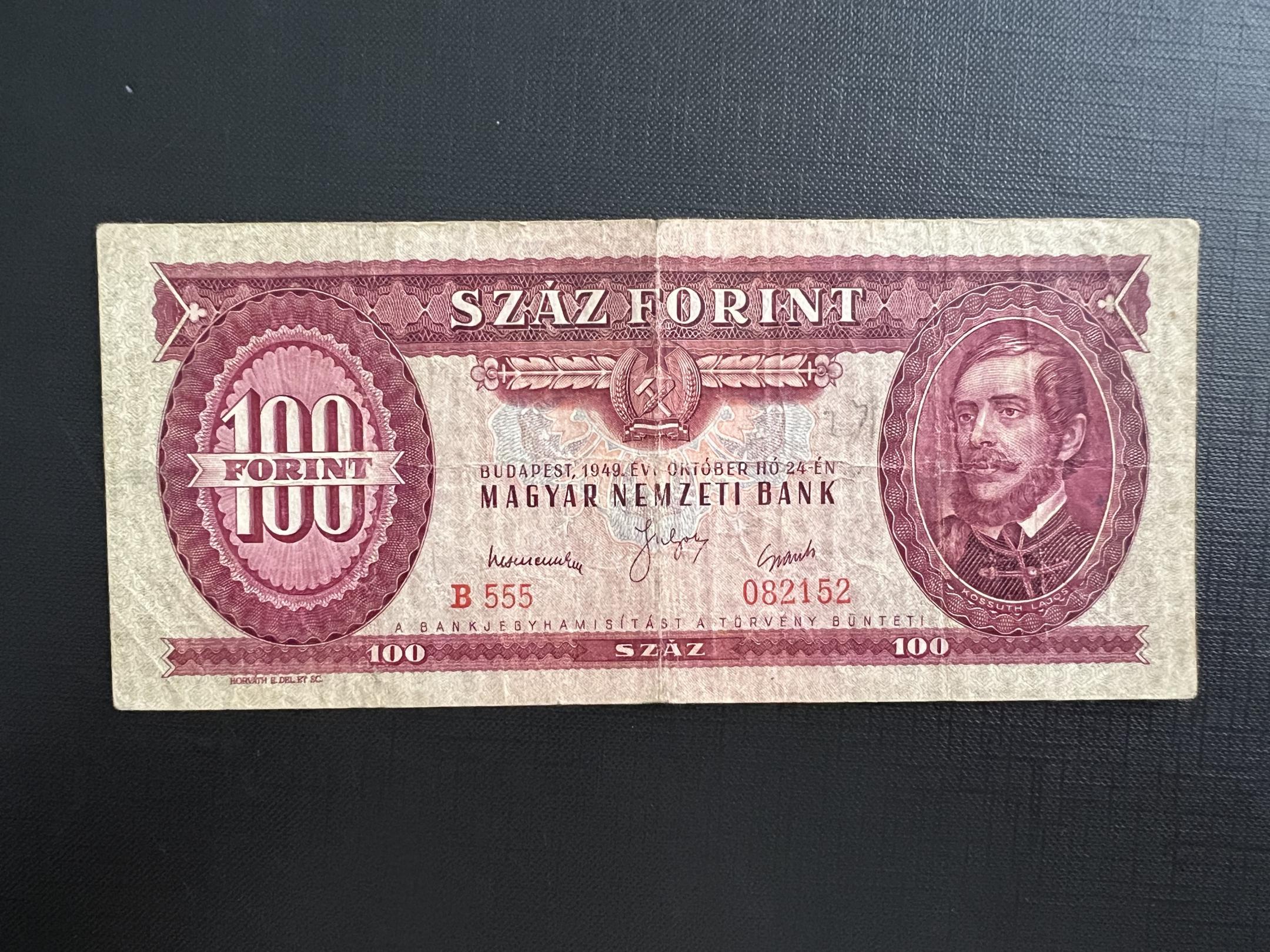 100 Forint (1949) VF Adamo F28