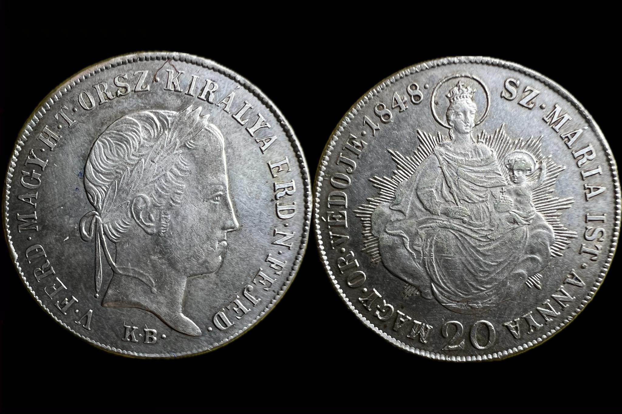 Szabadságharc 20 Krajcár (1848) K-B Adamo B5 