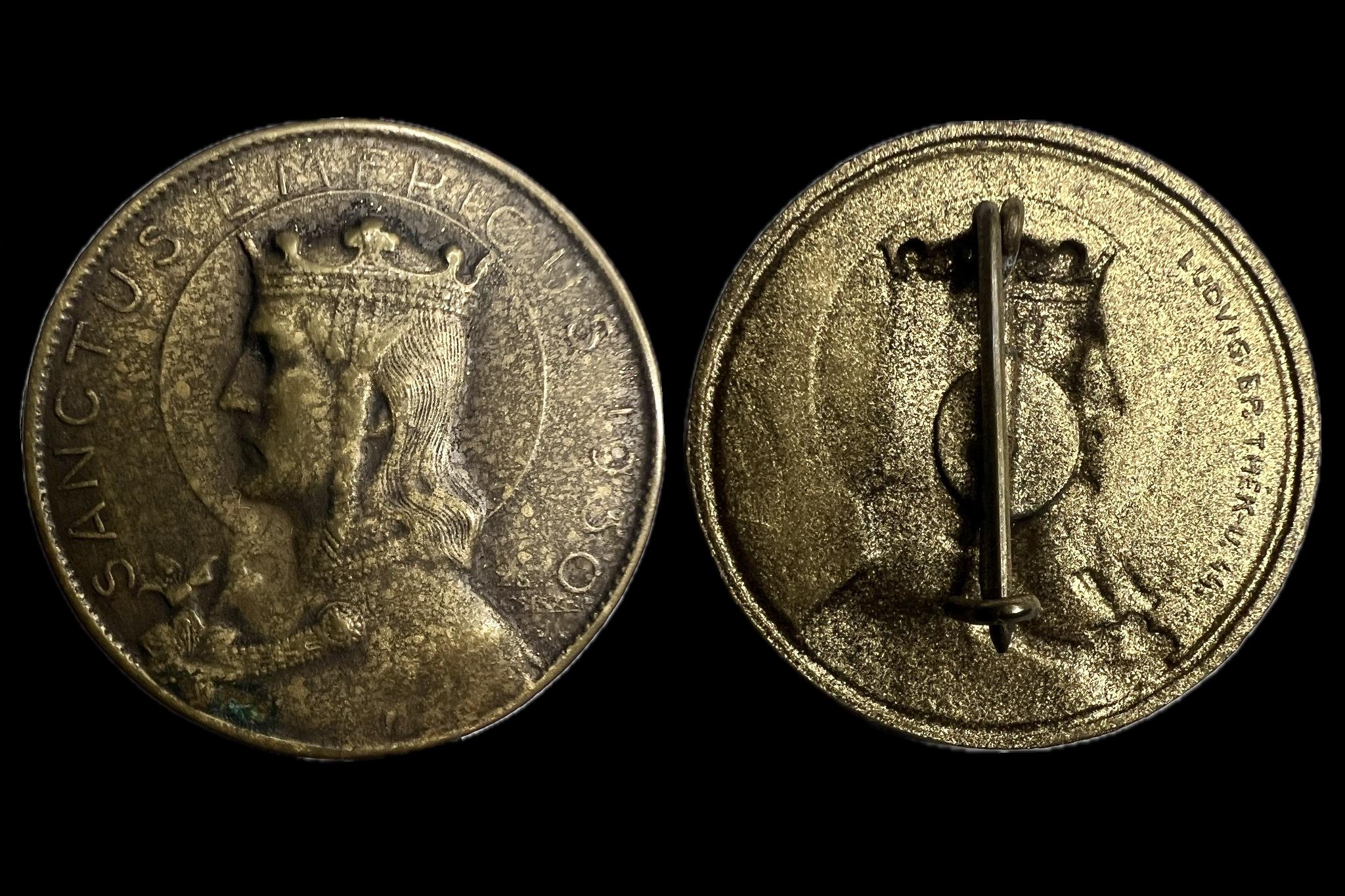 Santus Emericus (Szent Imre) jelvény 1930 Zsákodi Csiszér János 1883-1953 