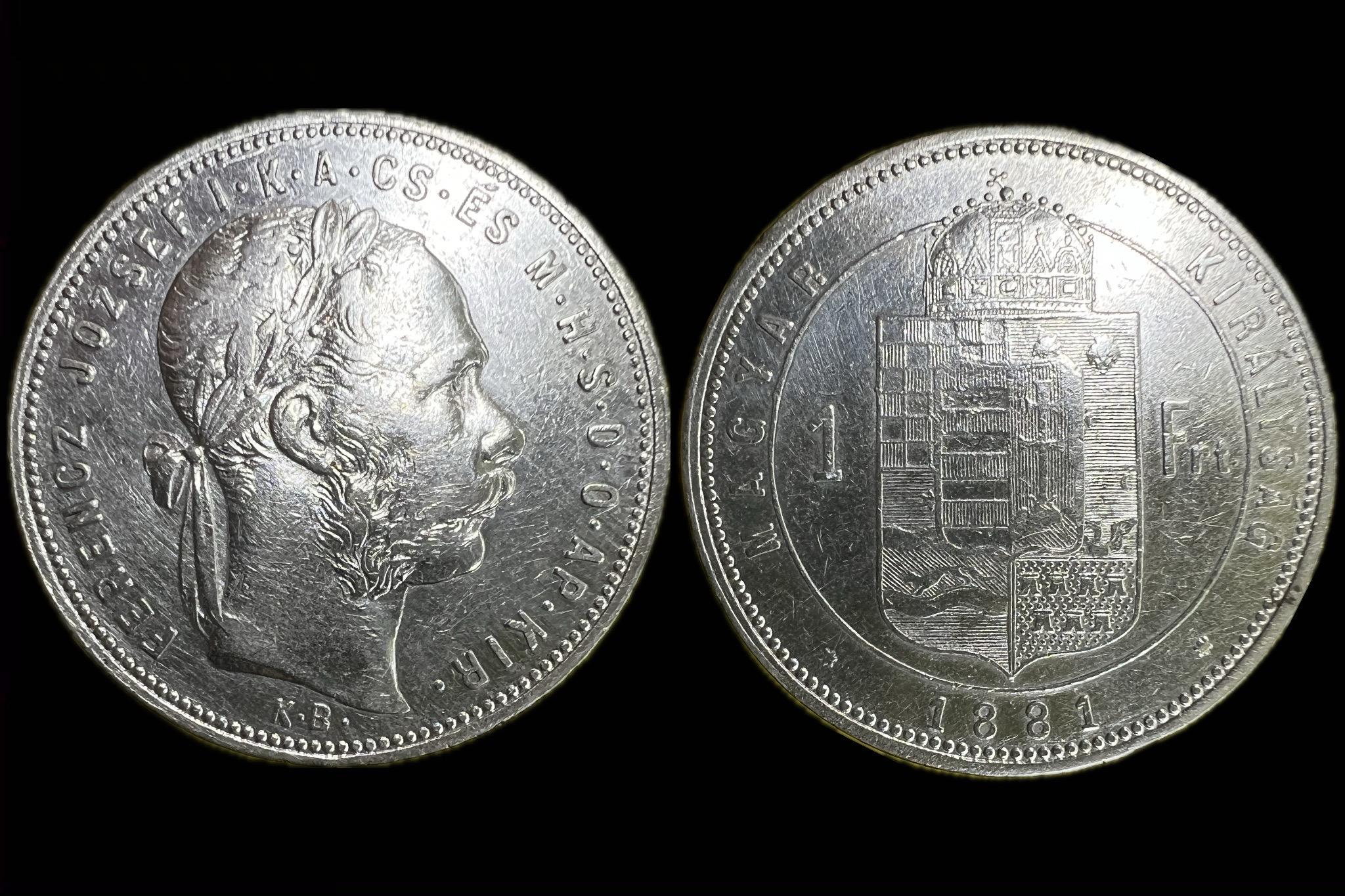 Franz Joseph 1 Forint 1881 KB Adamo M15 
