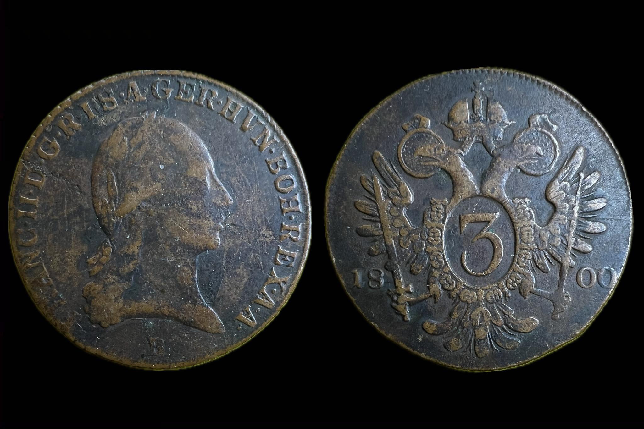 Ferenc 3 Krajcár 1800 B Herinek 1030 