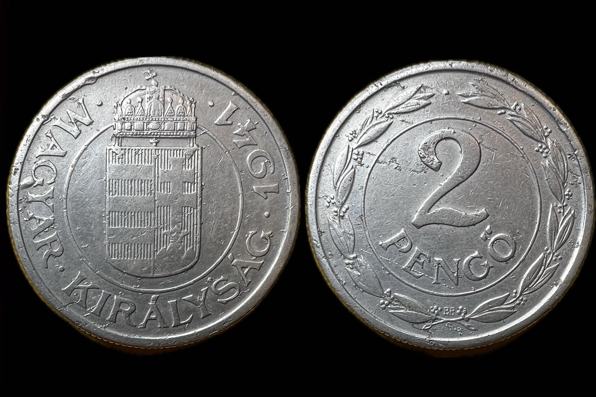 Magyar Királyság 2 Pengő 1941 BP Adamo  P7.4 