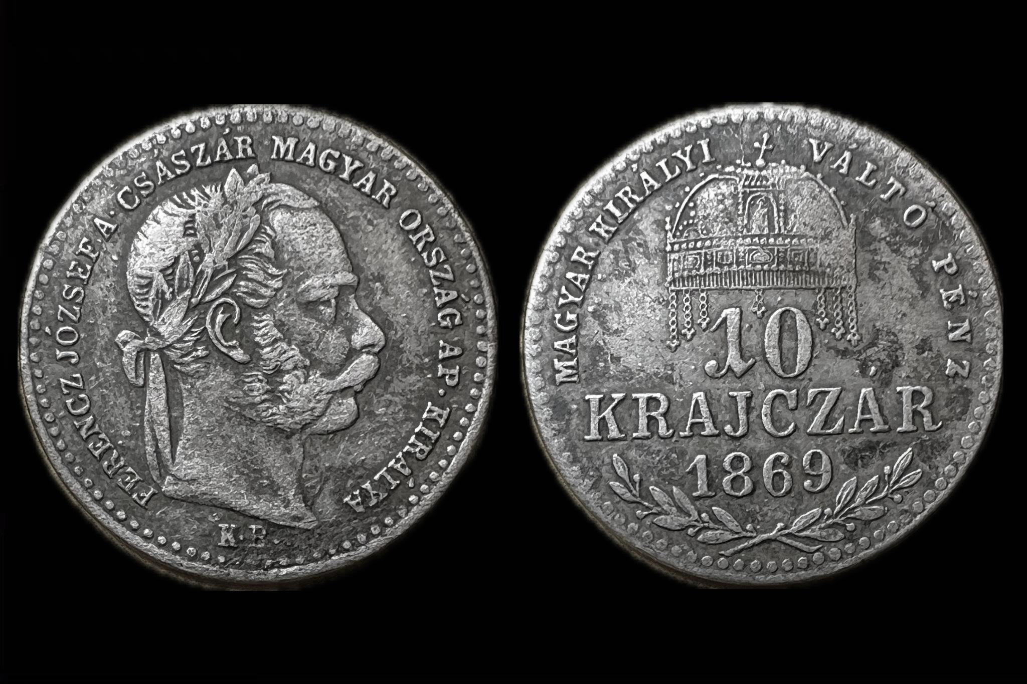 Ferenc József 10 Krajcár 1869 KB Adamo M10.1 