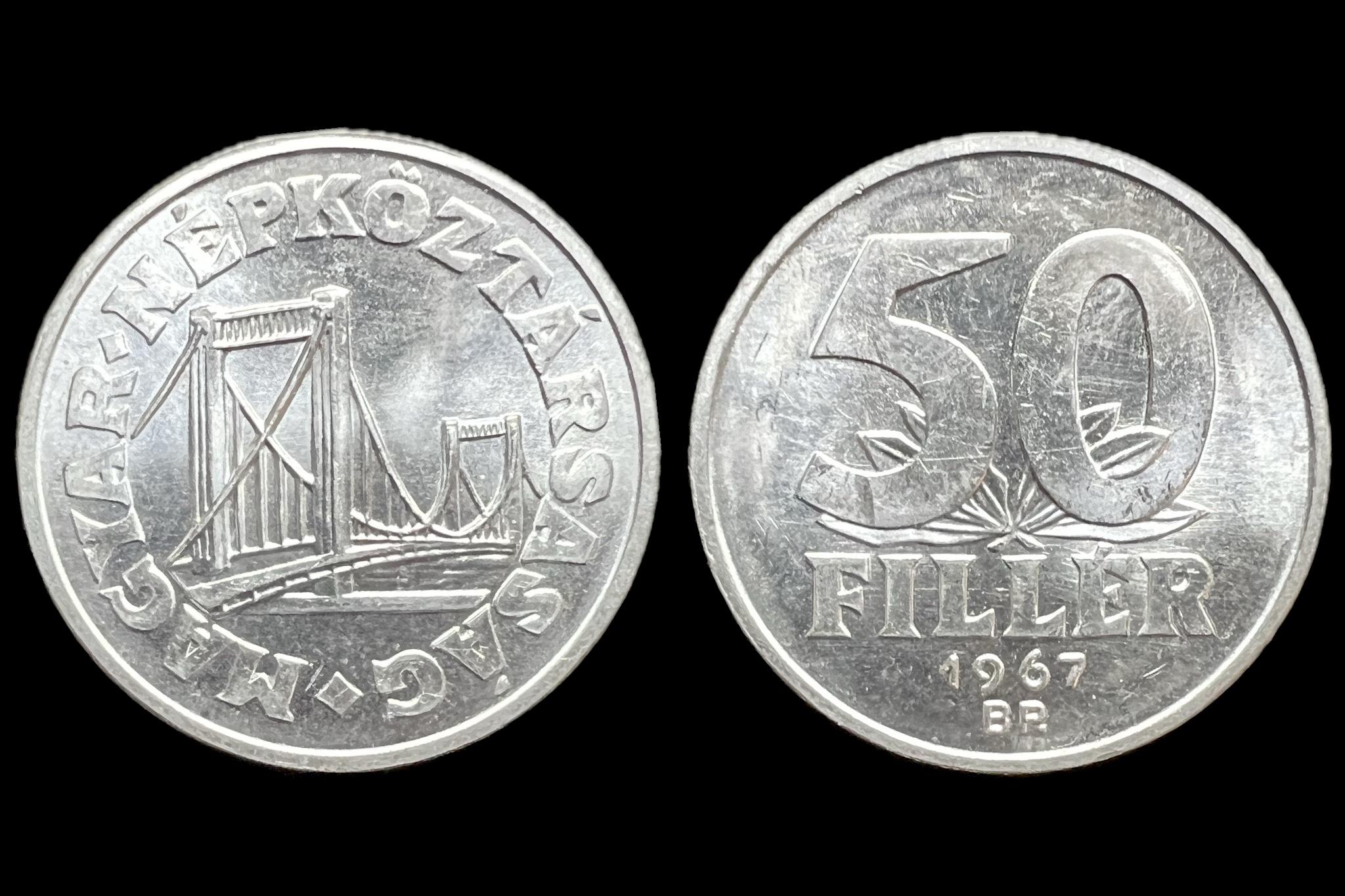 Magyar Népköztársaság 50 Fillér 1967 BP Adamo F5.2 aUNC  