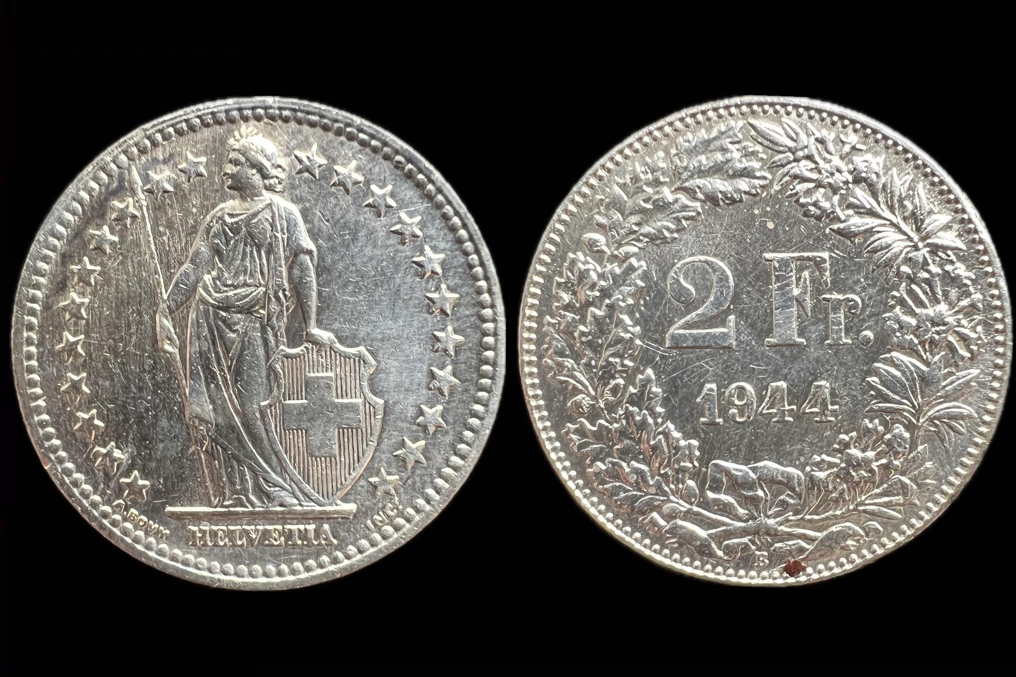 Svájc 2 Frank 1944 B HZM 2-1202 