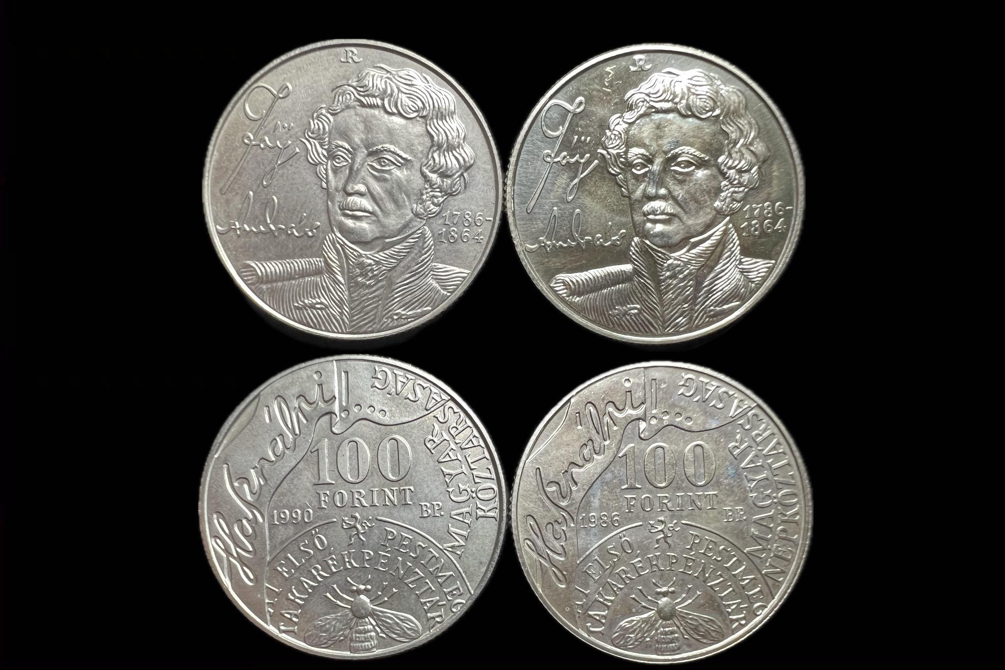 Magyar Népköztársaság 100 Forint 1986 BP Adamo EM96  2db Fáy András  Bu/PP 