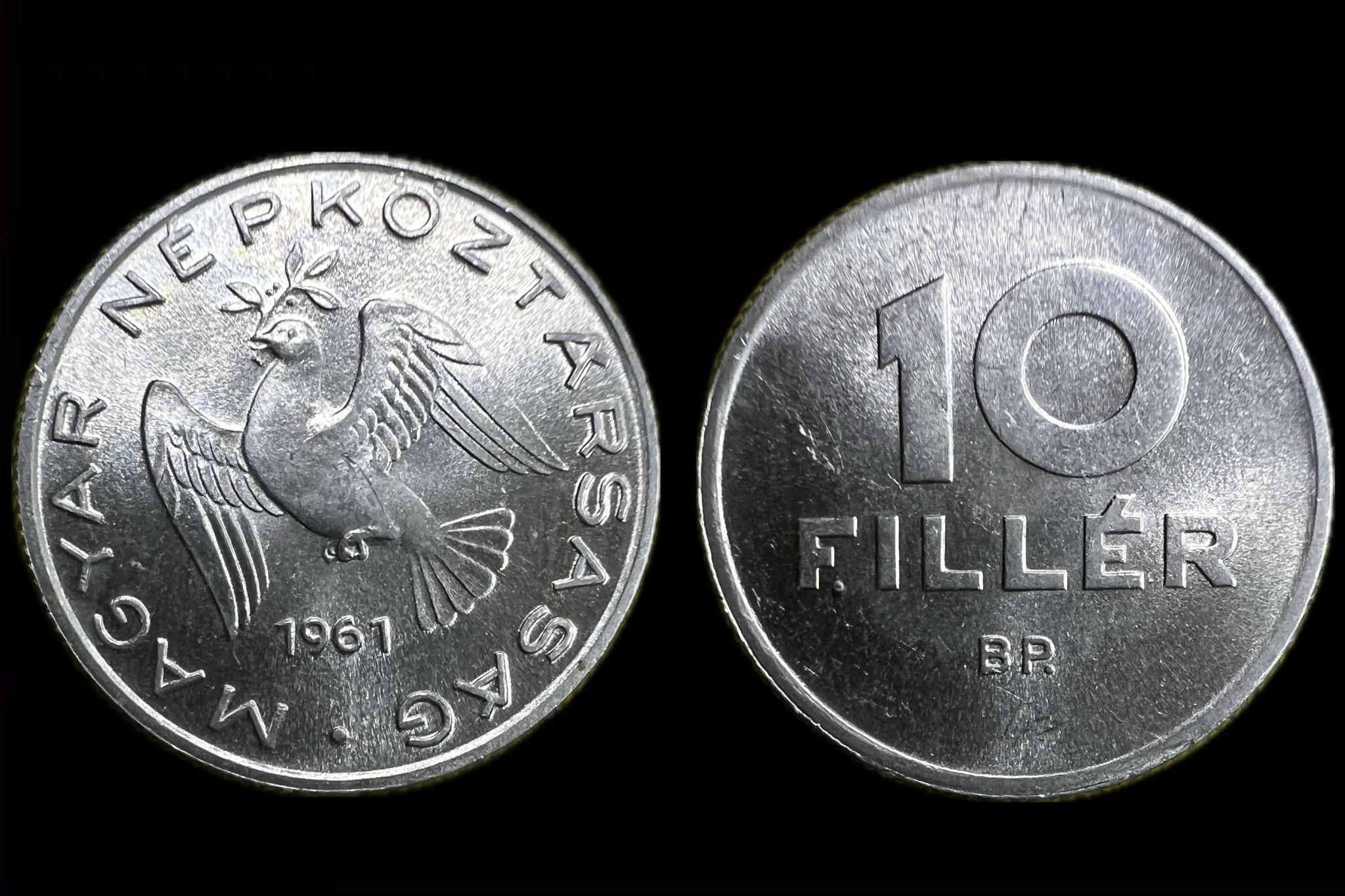 Magyar Népköztársaság 10 Fillér 1961 BP Adamo  F3.1 UNC  