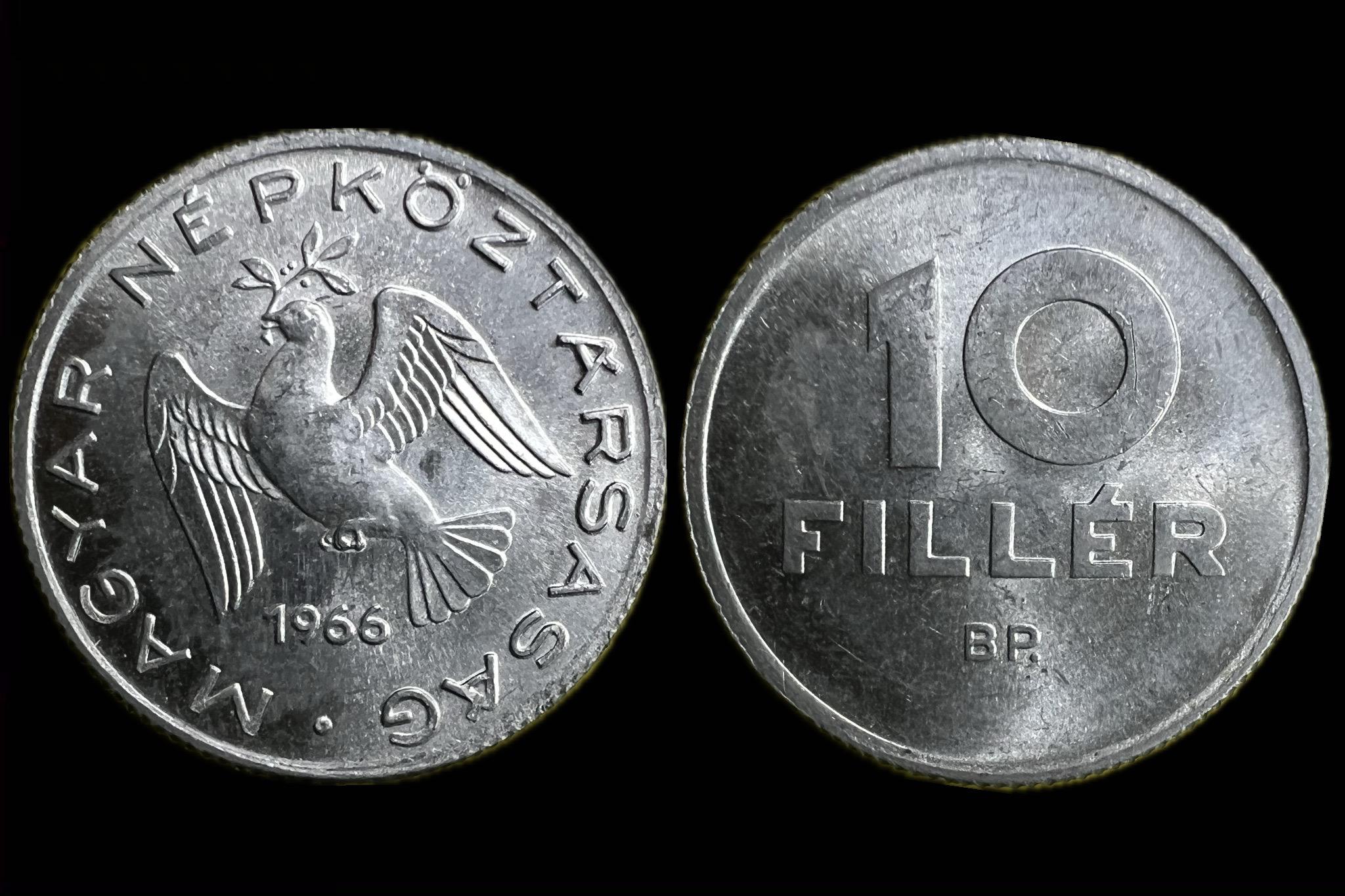 Magyar Népköztársaság 10 Fillér 1966 BP Adamo  F3.1 UNC  