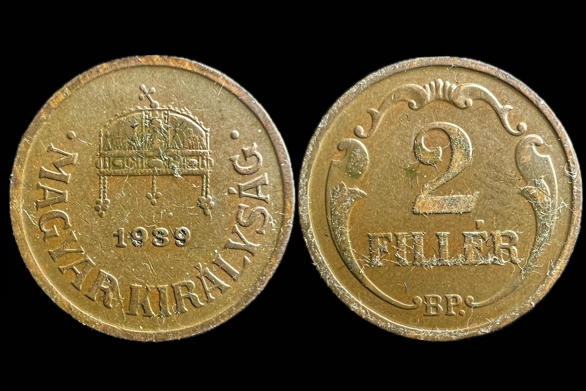 Magyar Királyság 2 Fillér 1939 BP Adamo  P2 