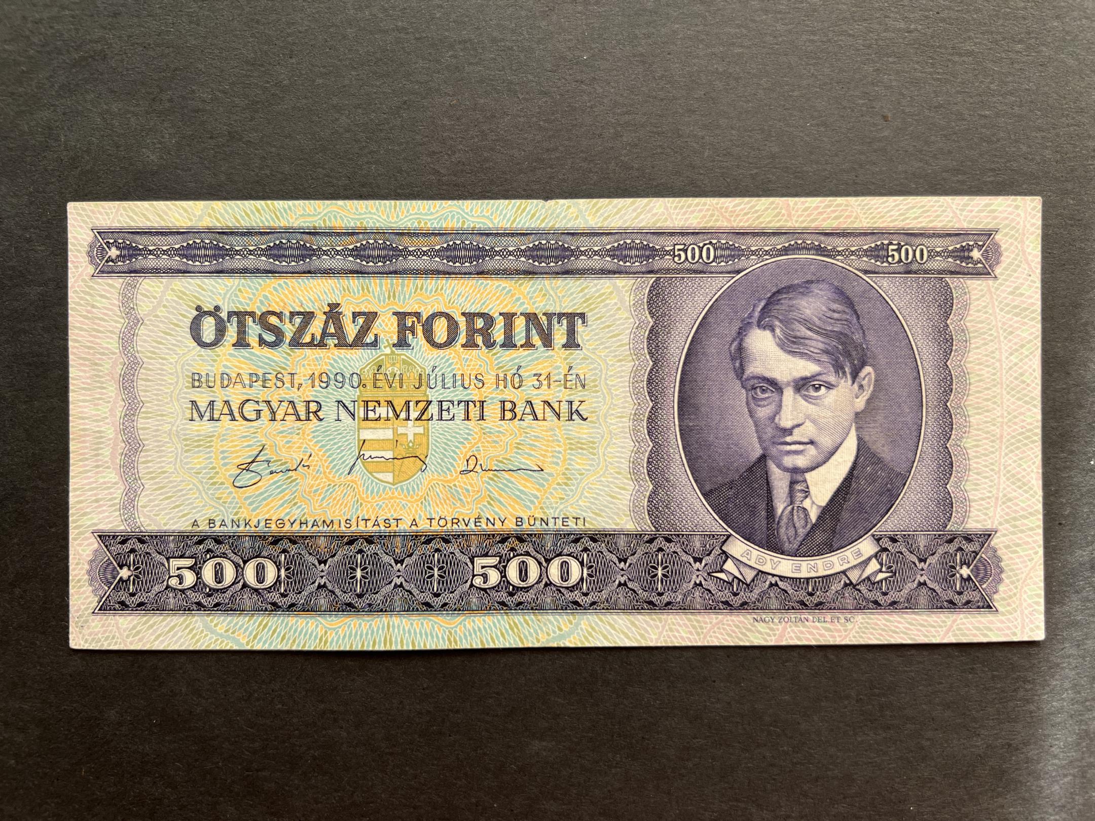 500 Forint E (1990) EF Adamo F43  