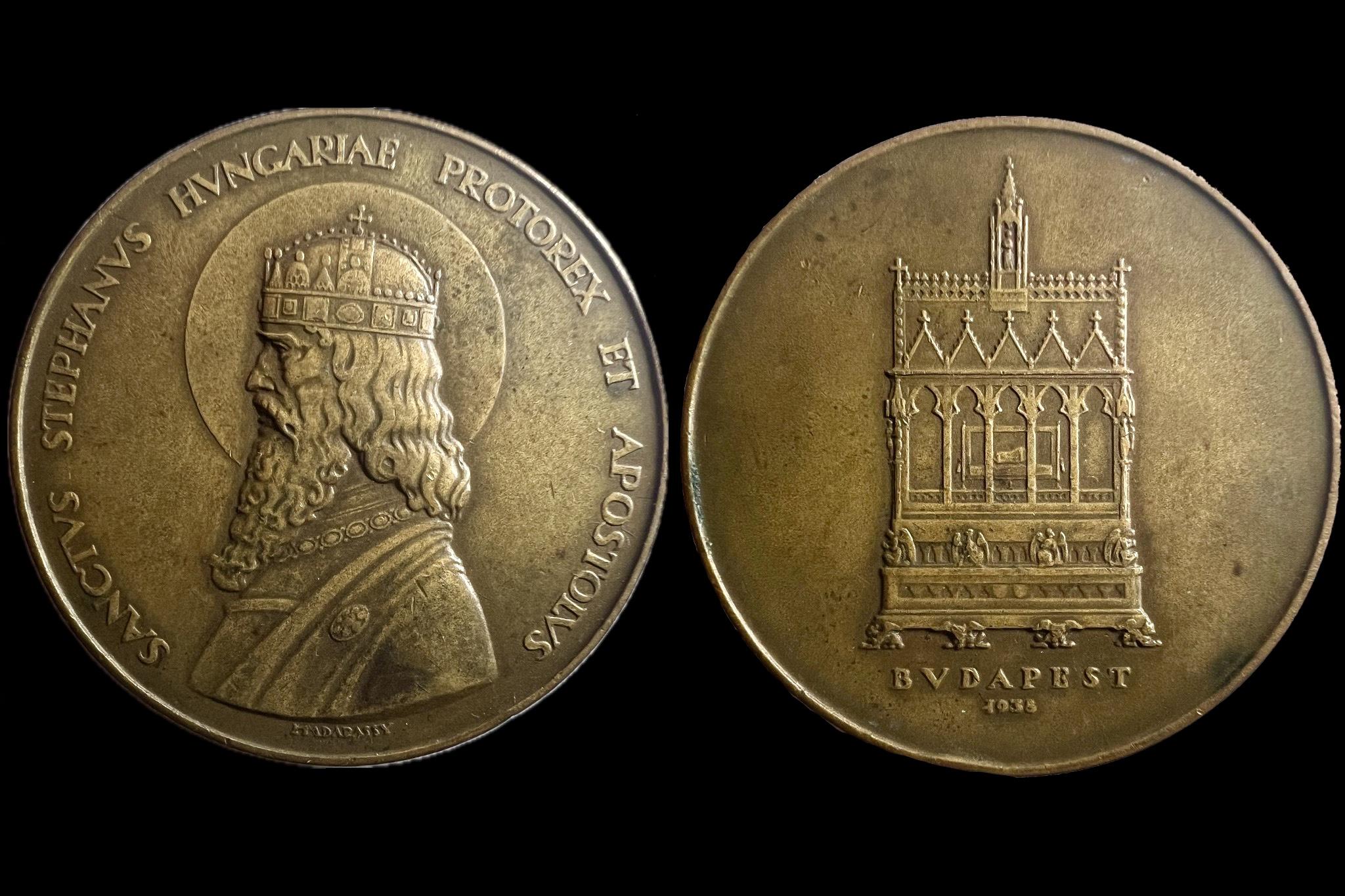 Szent István érem Érem 1938 Budapest Madarassy Walter Szent István király Magyarország apostoli király
