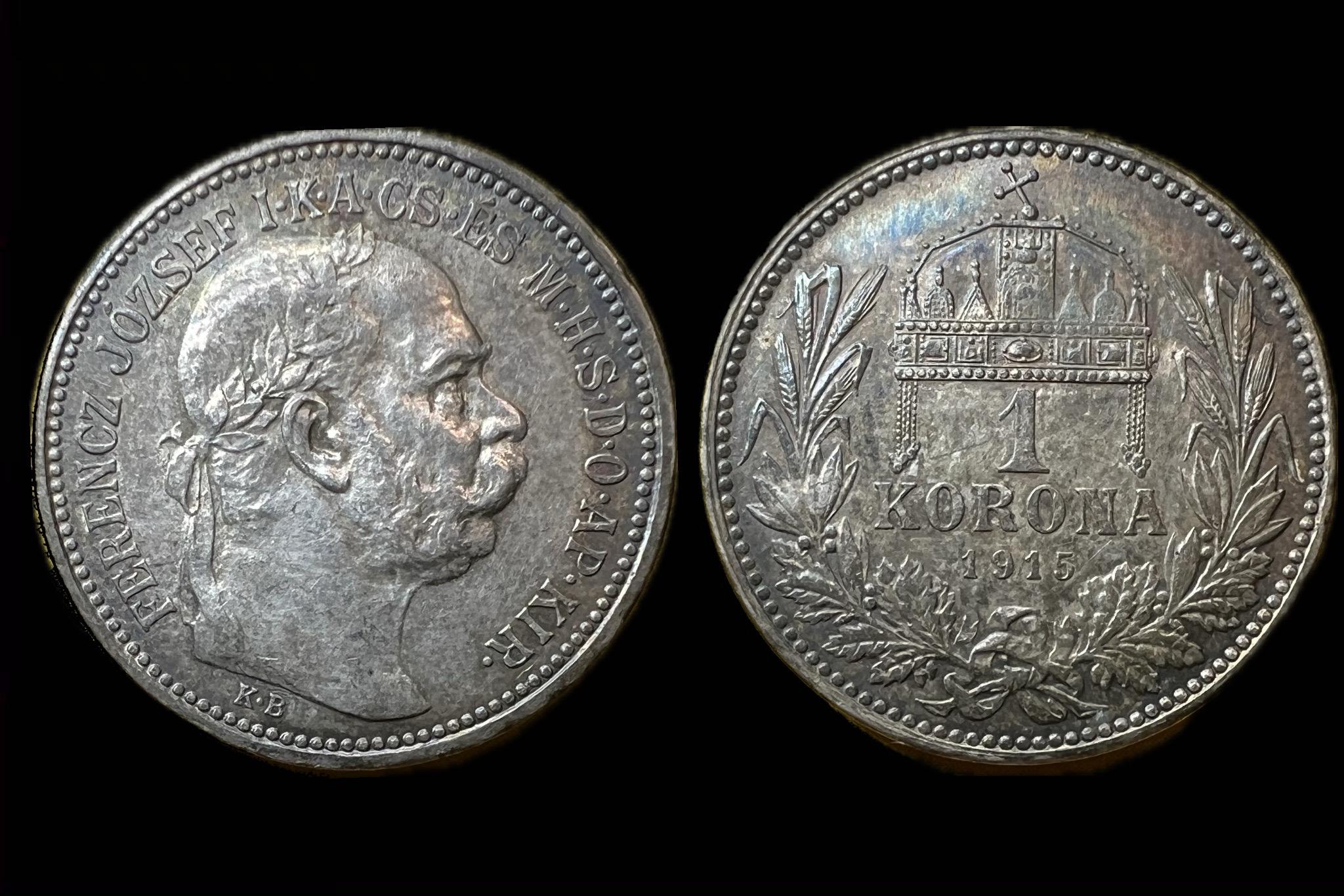 Ferenc József 1 Korona 1915 KB Adamo K5.1 