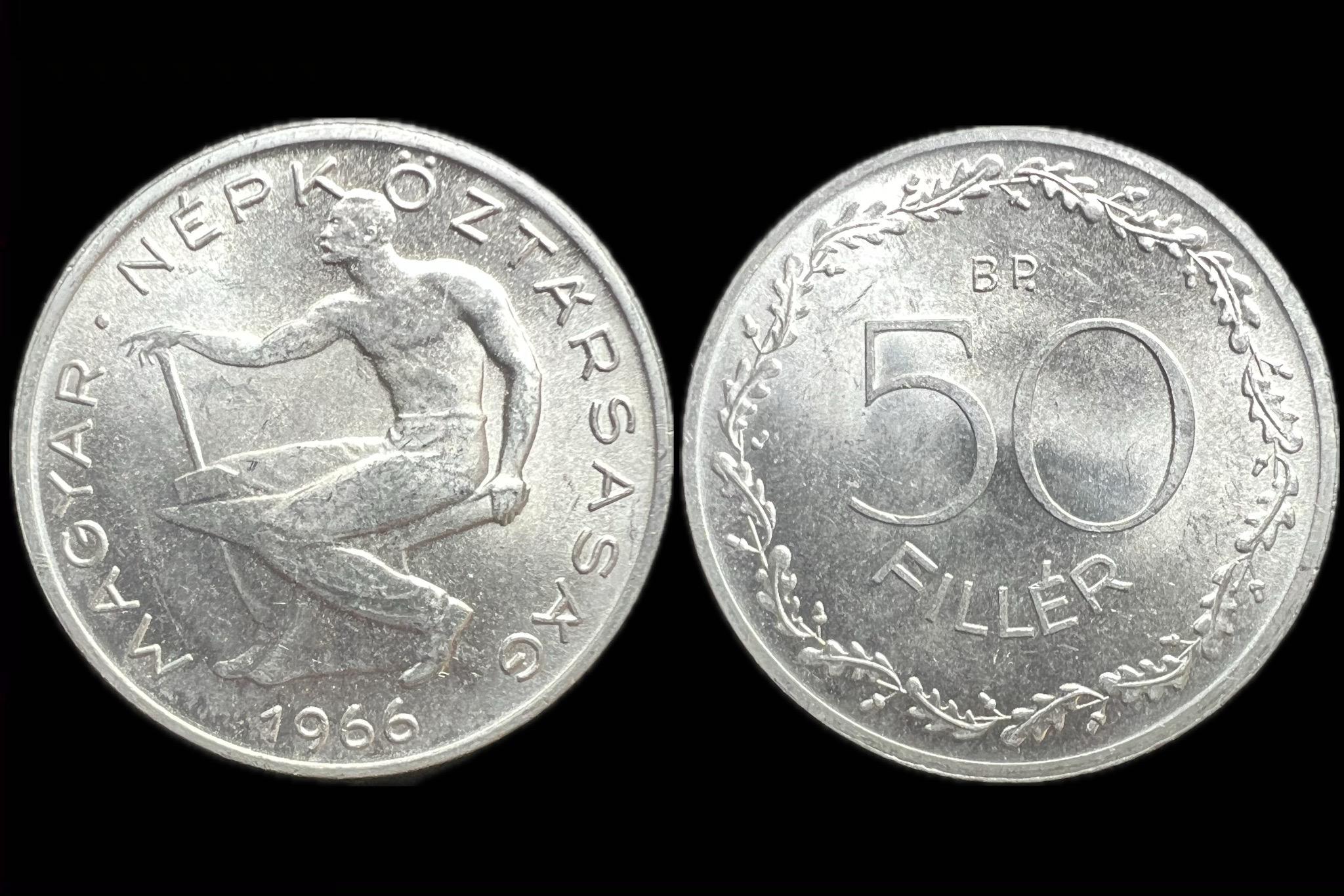 Magyar Népköztársaság 50 Fillér 1966 BP Adamo F5.1 aUNC 