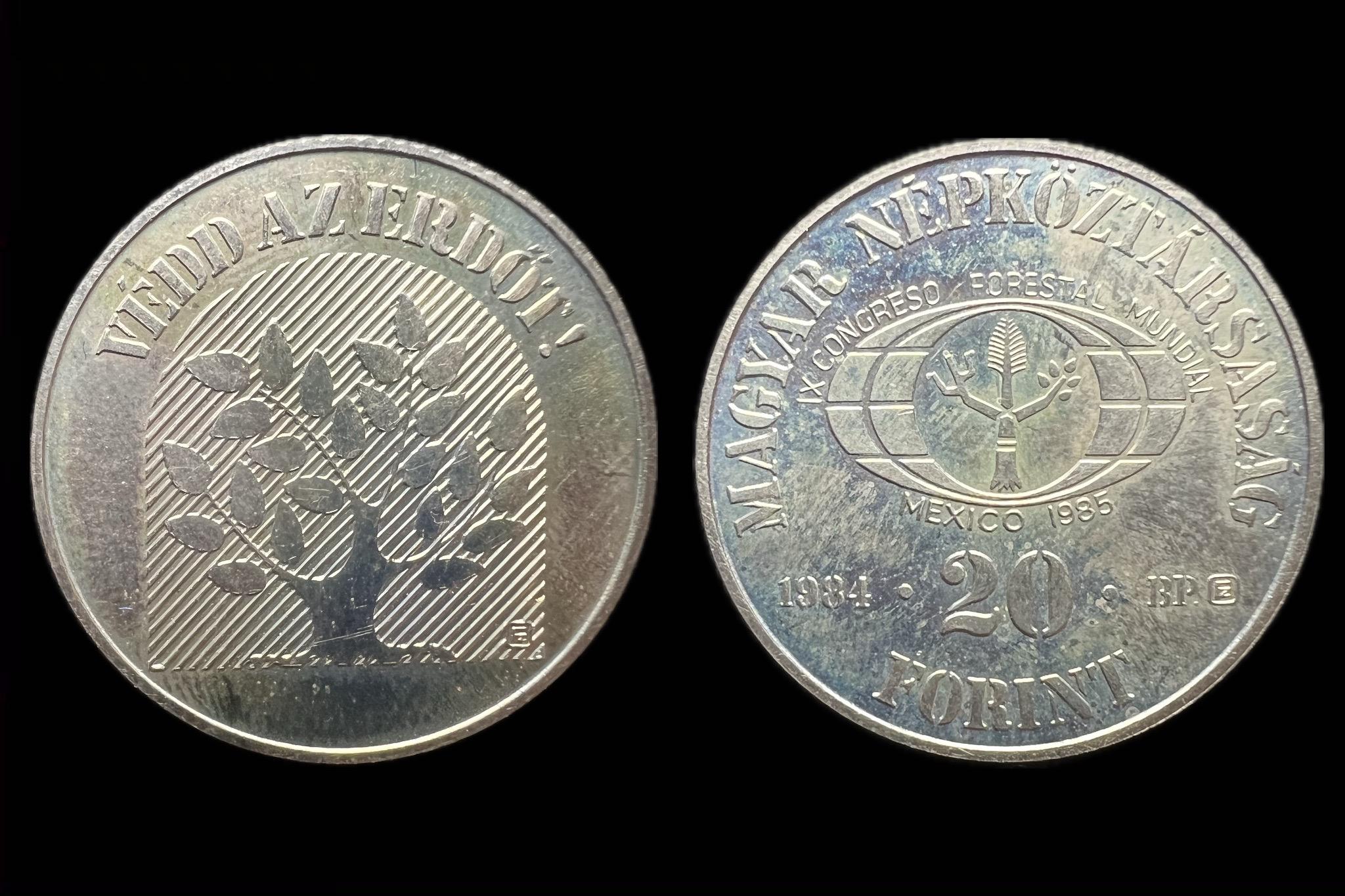 Magyar Népköztársaság 20 Forint 1984 BP Adamo EM80 aUNC FAO III. 