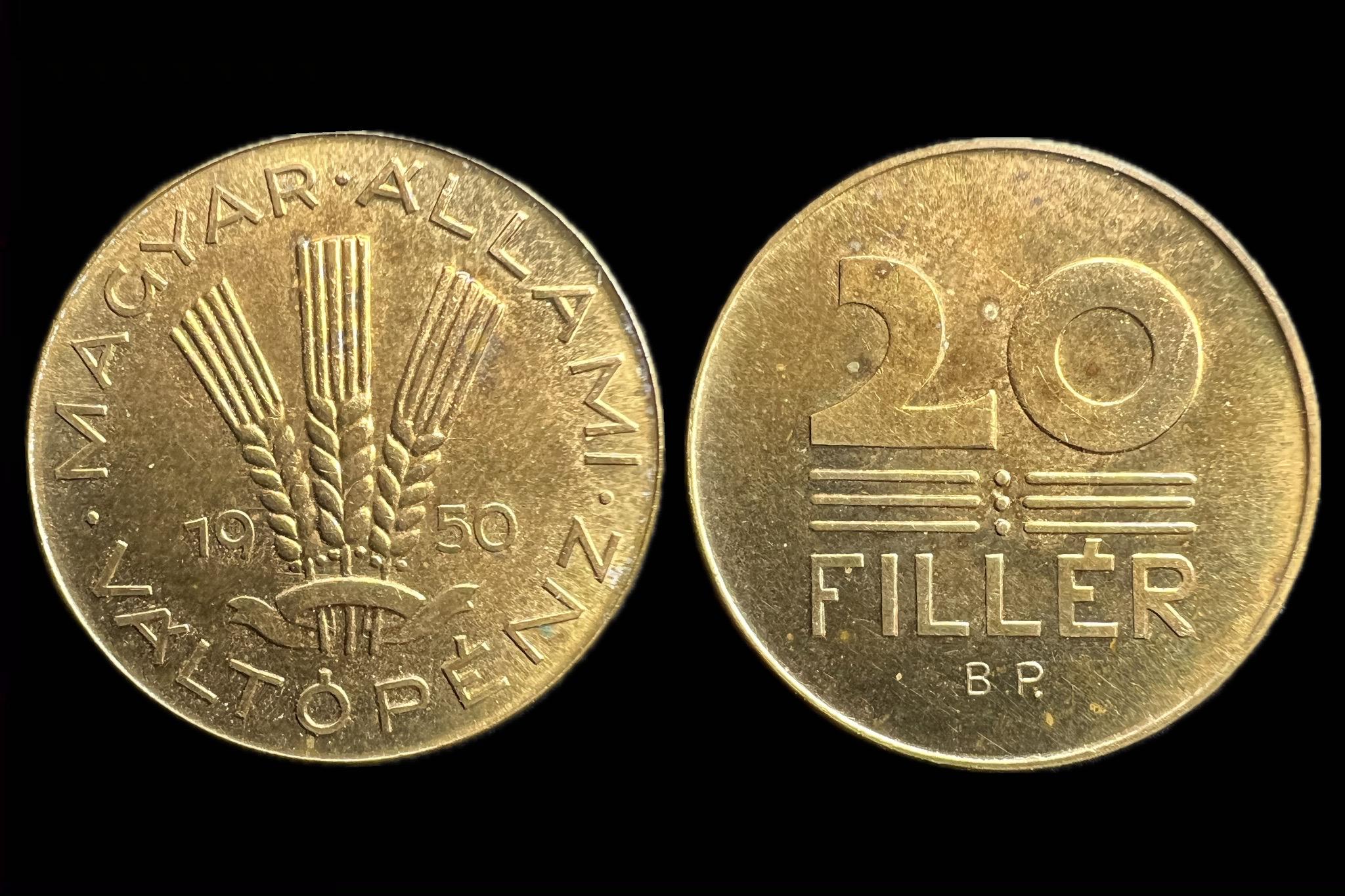 Magyar Állami Váltópénz 20 Fillér 1950 BP Adamo  F4 