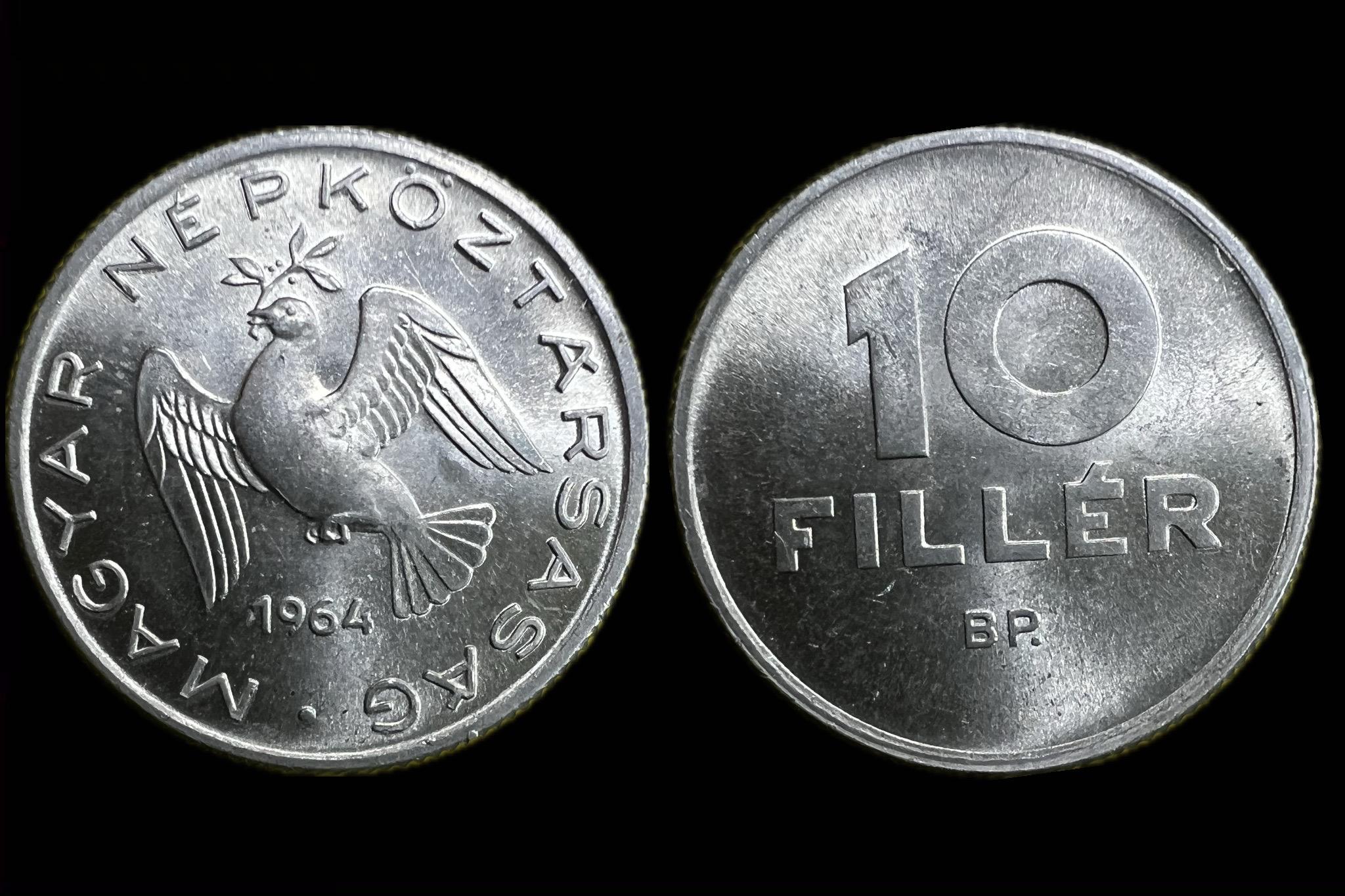 Magyar Népköztársaság 10 Fillér 1964 BP Adamo  F3.1 UNC 
