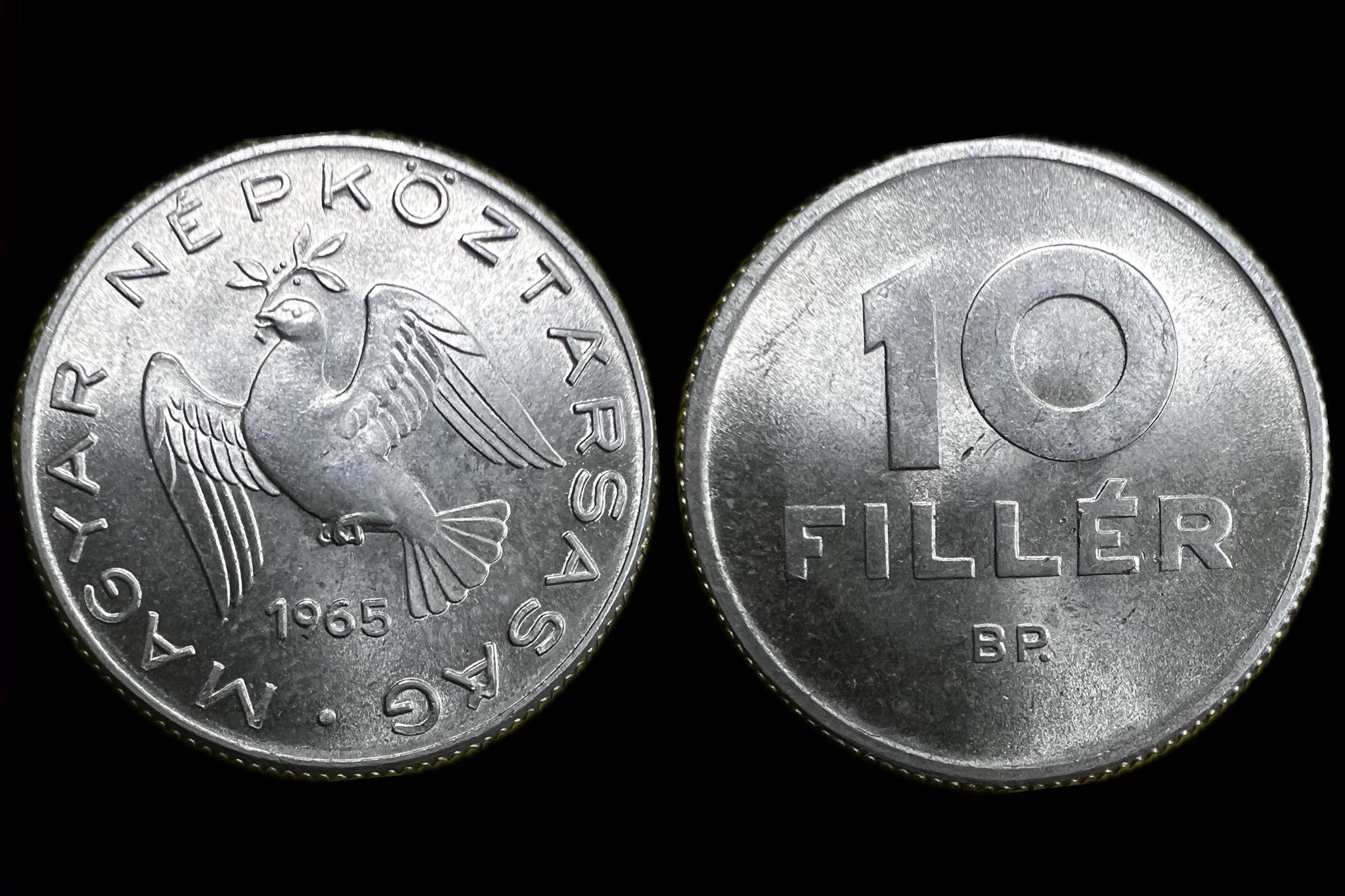 Magyar Népköztársaság 10 Fillér 1965 BP Adamo  F3.1 UNC  