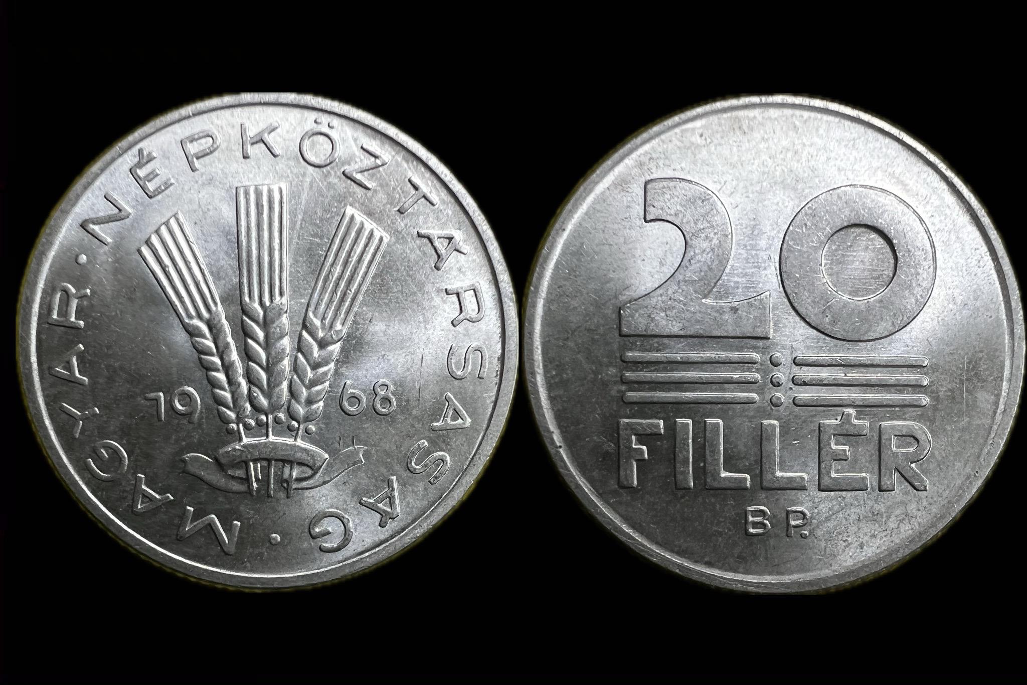Magyar Népköztársaság 20 Fillér 1968 BP  Adamo  F4.2 UNC 