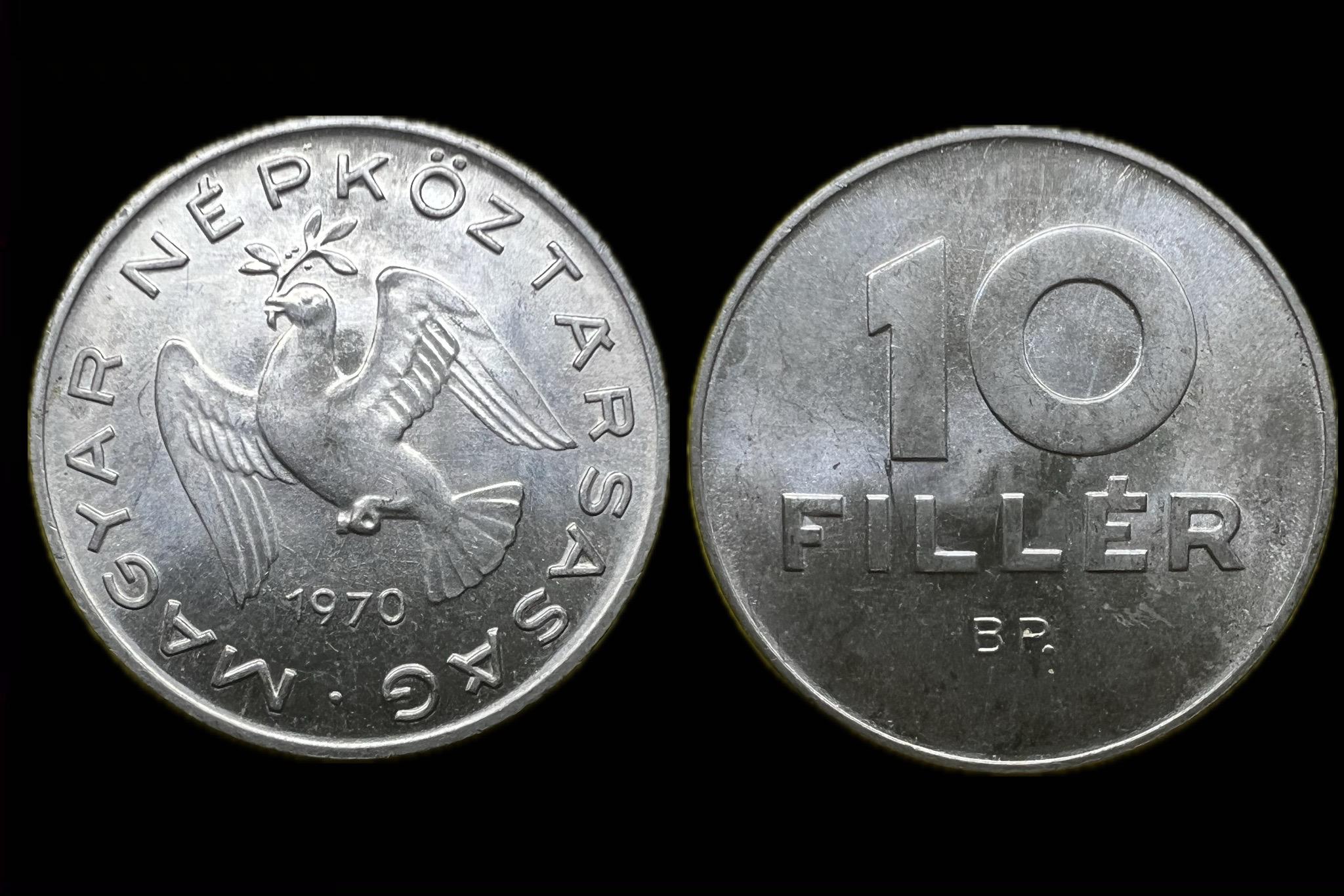 Magyar Népköztársaság 10 Fillér 1970 BP Adamo  F3.2 UNC