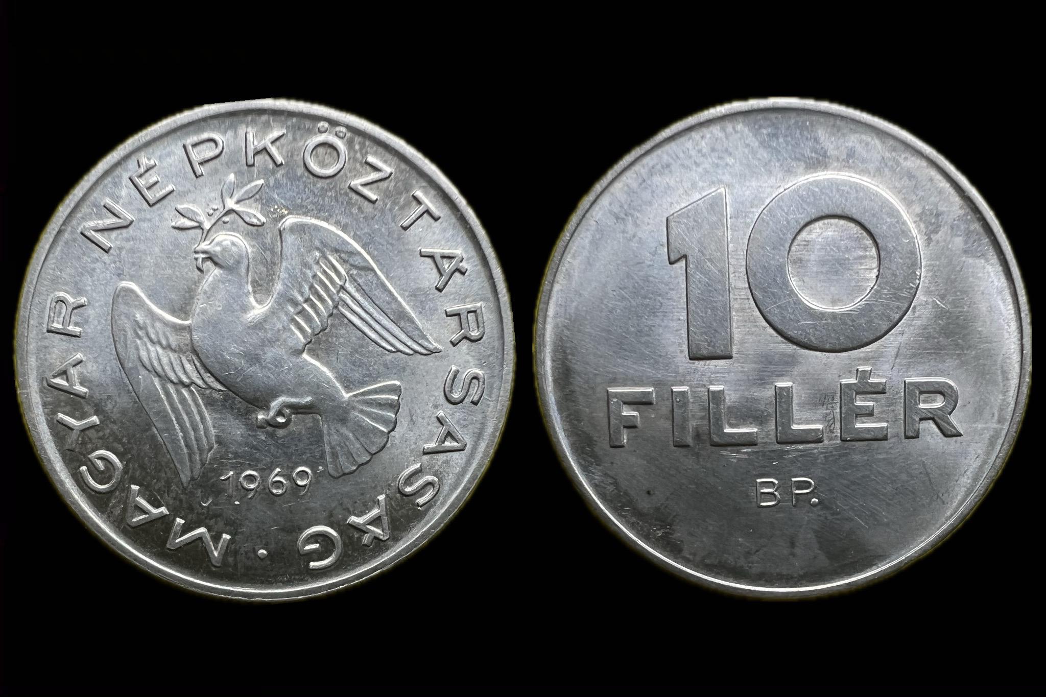 Magyar Népköztársaság 10 Fillér 1969 BP Adamo  F3.2 UNC 