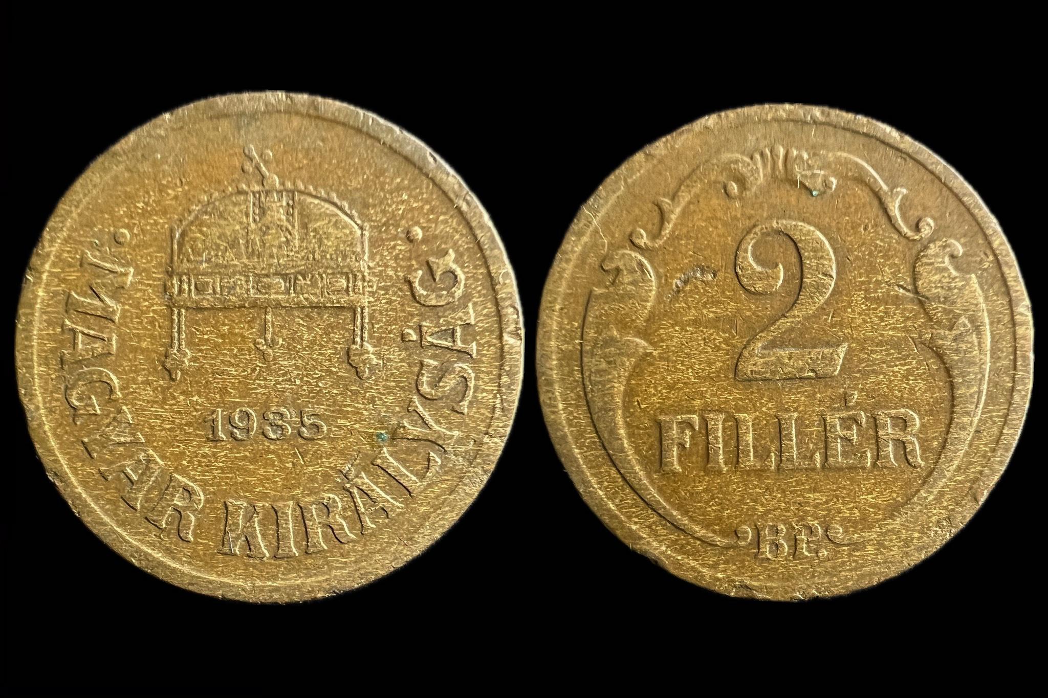 Magyar Királyság 2 Fillér 1935 BP Adamo  P2 