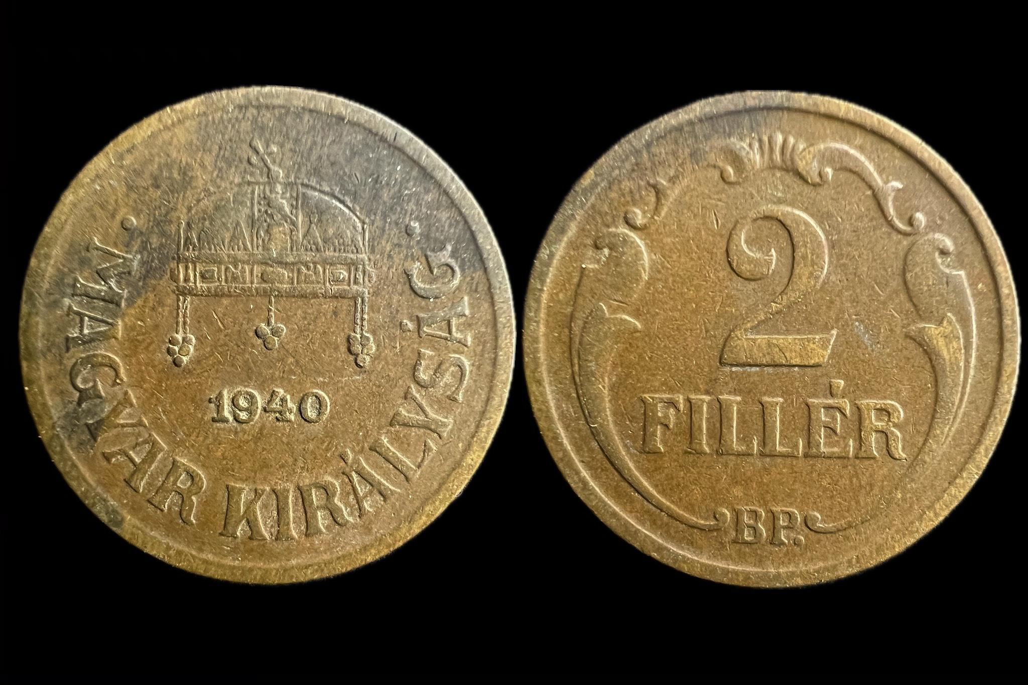 Magyar Királyság 2 Fillér 1940 BP Adamo  P2 